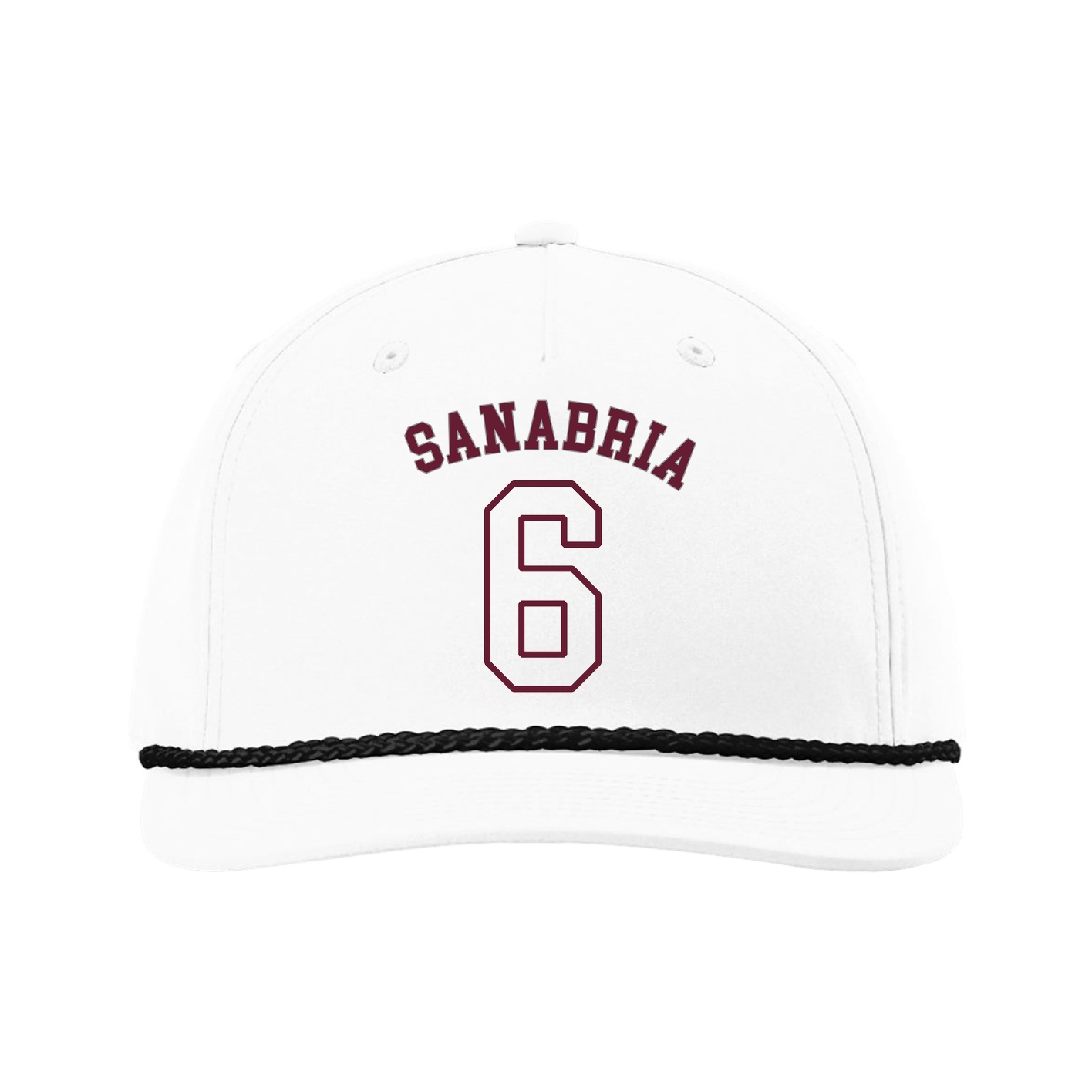 Five-Panel Classic Rope Cap — Shirsey Arch in White