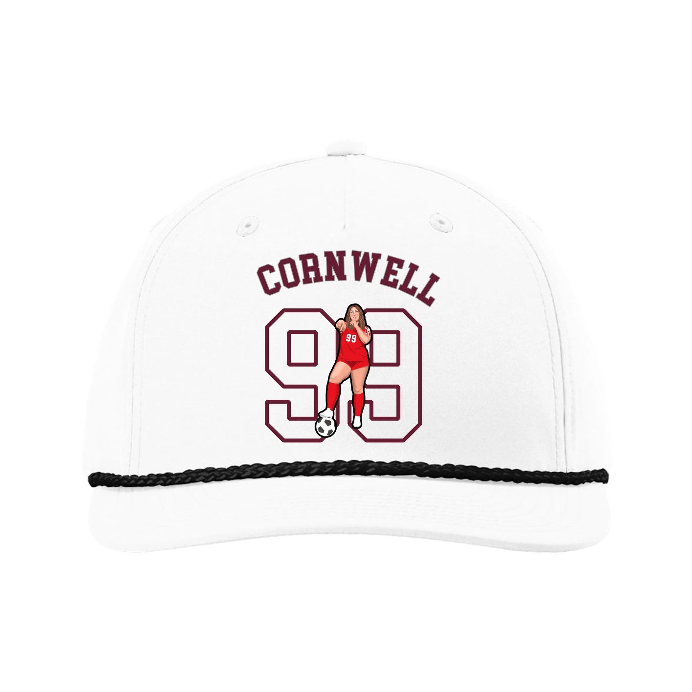 Five-Panel Classic Rope Cap — Shirsey Arch in White
