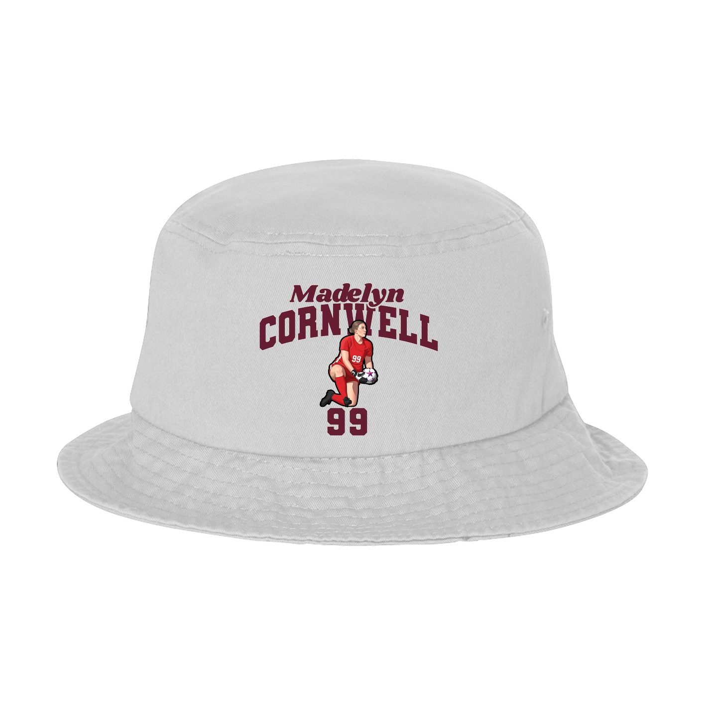 Bucket Cap — Signature Arch in White