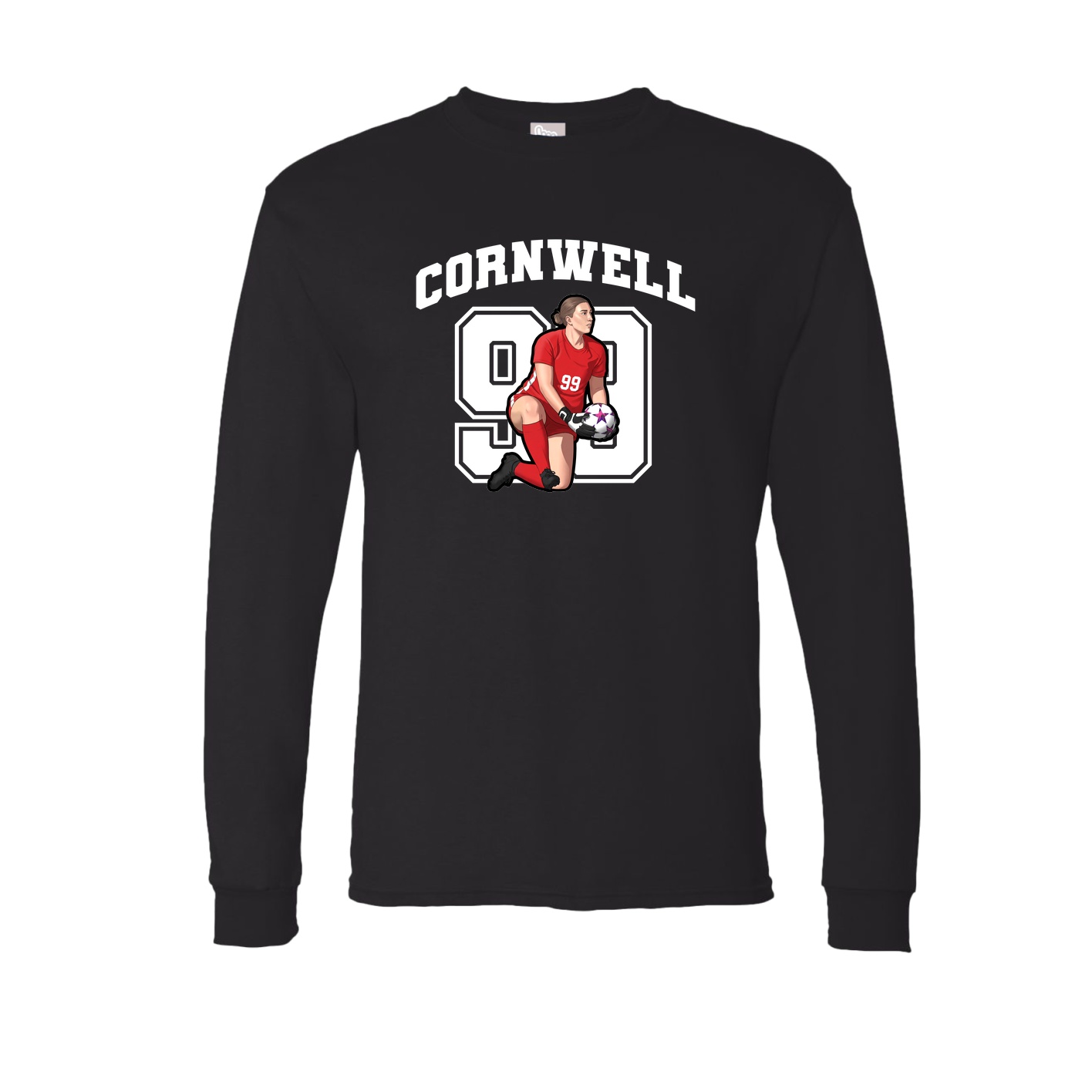Long Sleeve Tee — Number in Black