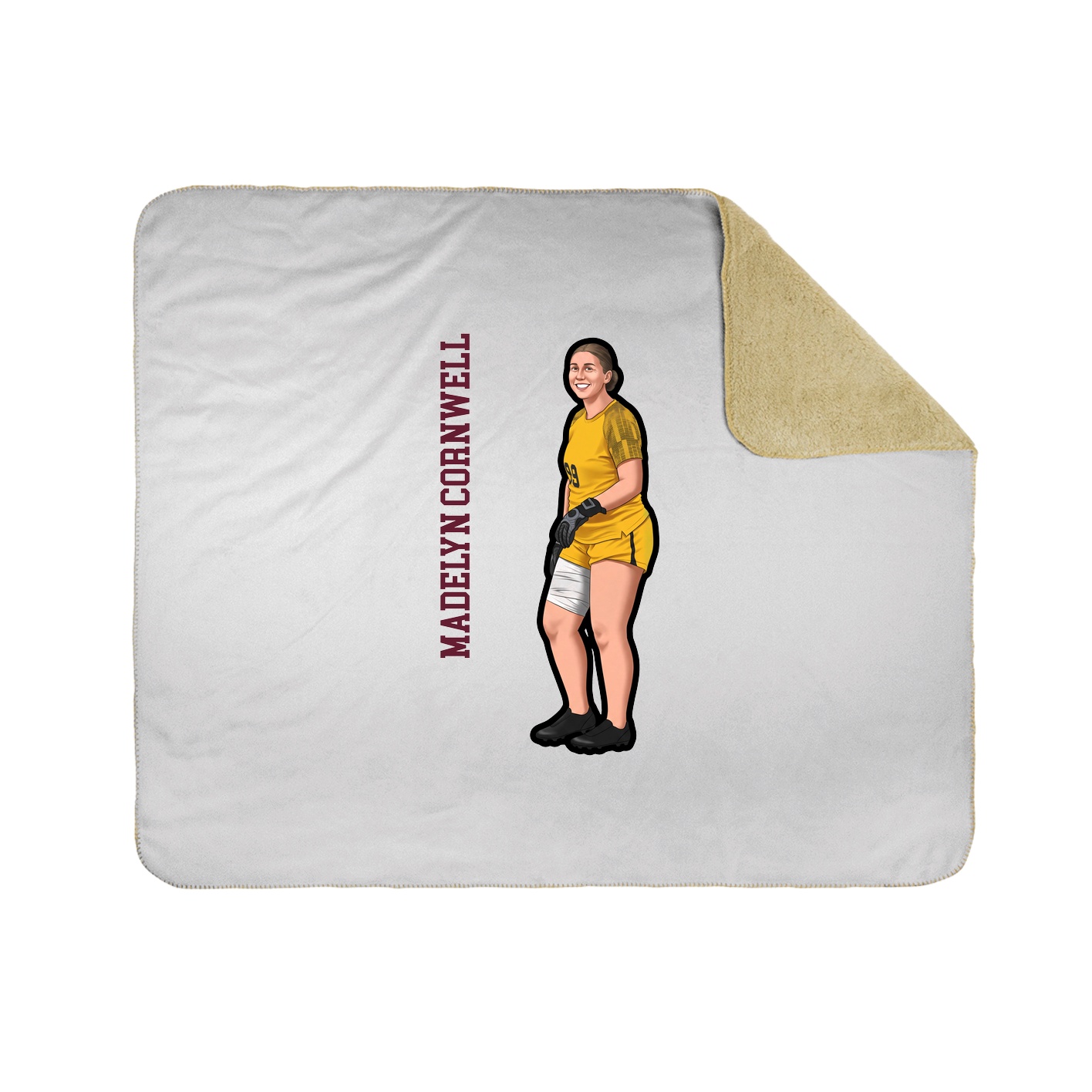 Throw Blanket — Name Vertical in White