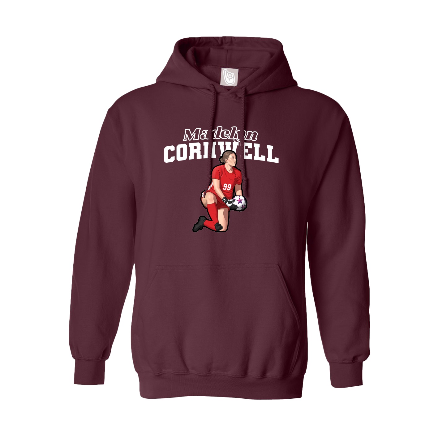 Hoodie — Name Arch in Maroon