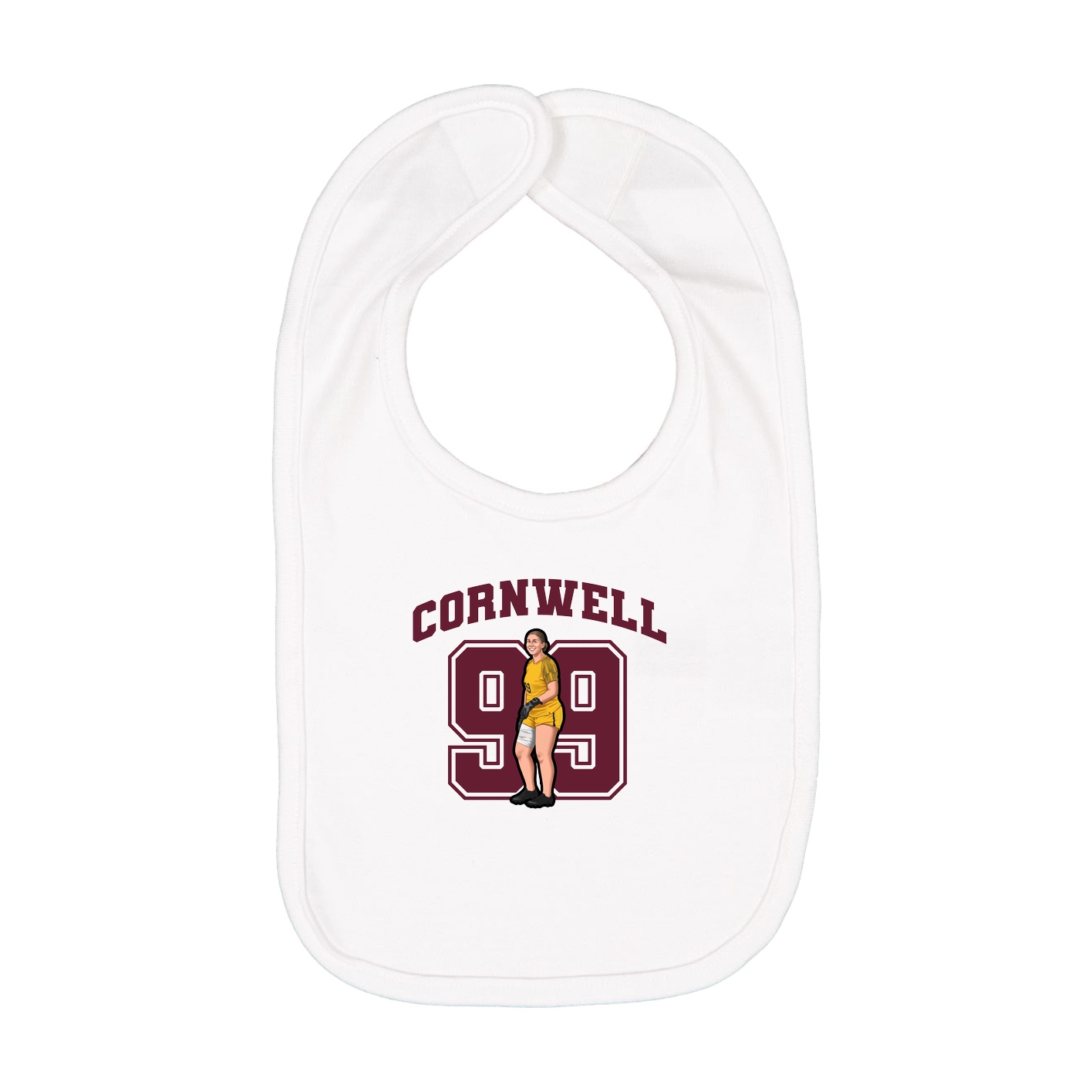 Infant Bib — Number in White