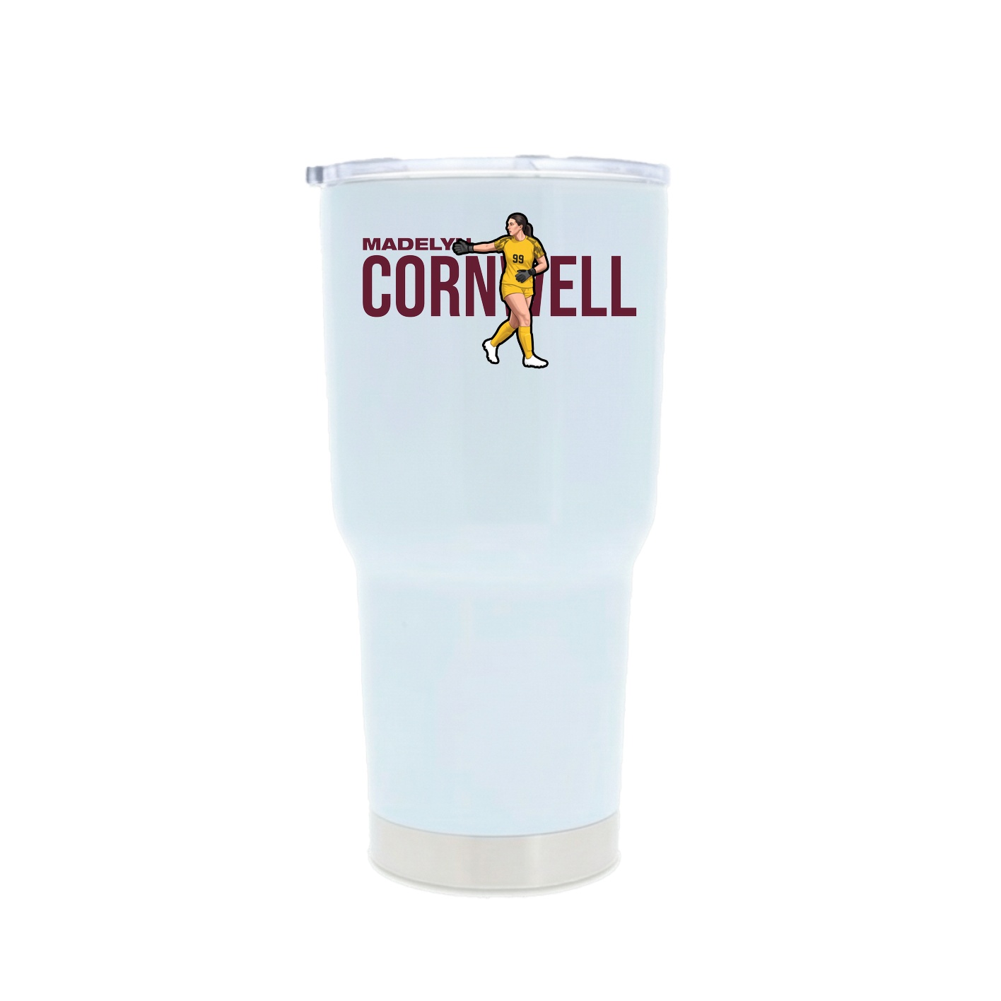 30oz Stainless Steel Tumbler — Player Name in White