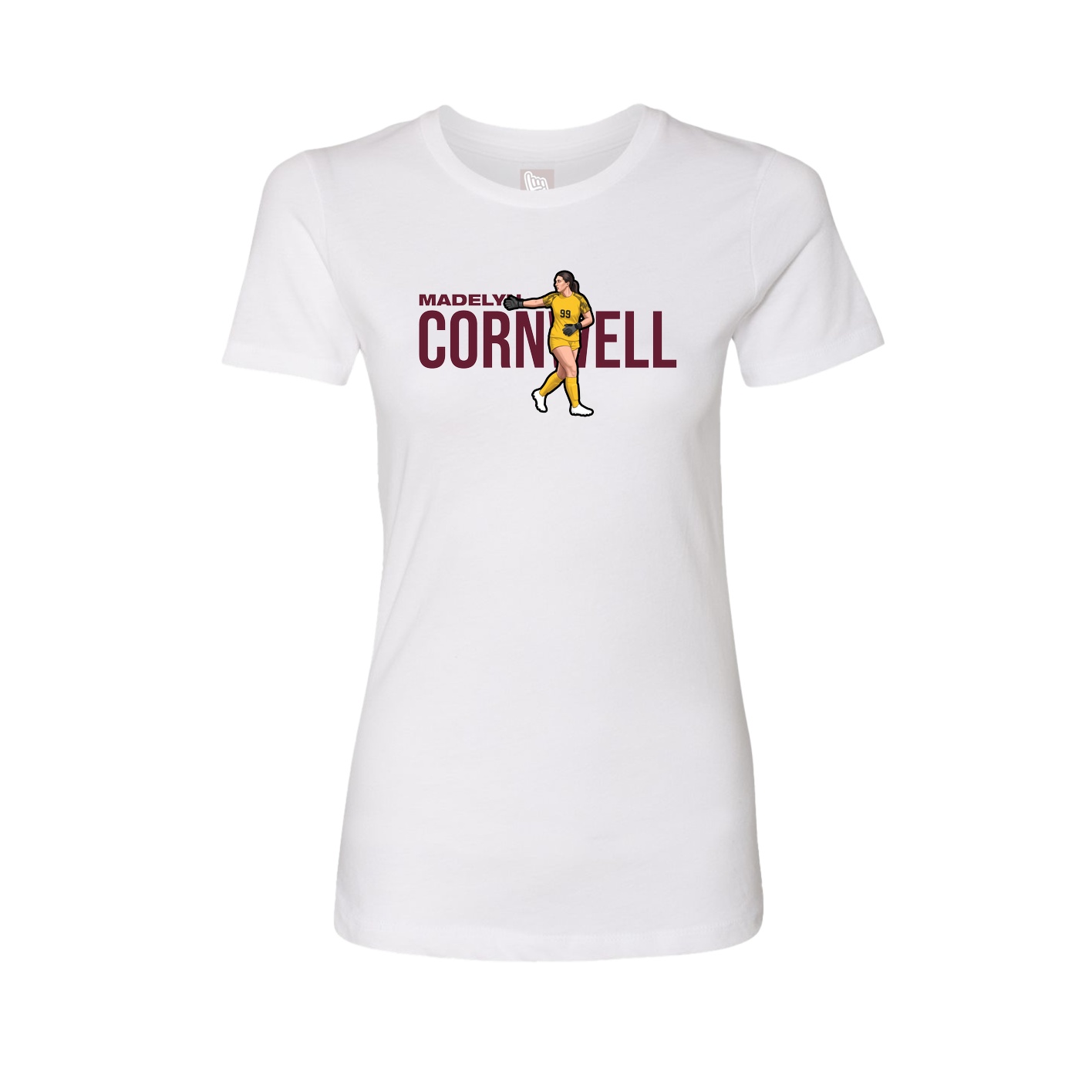 Fitted Women's Tee — Player Name in White