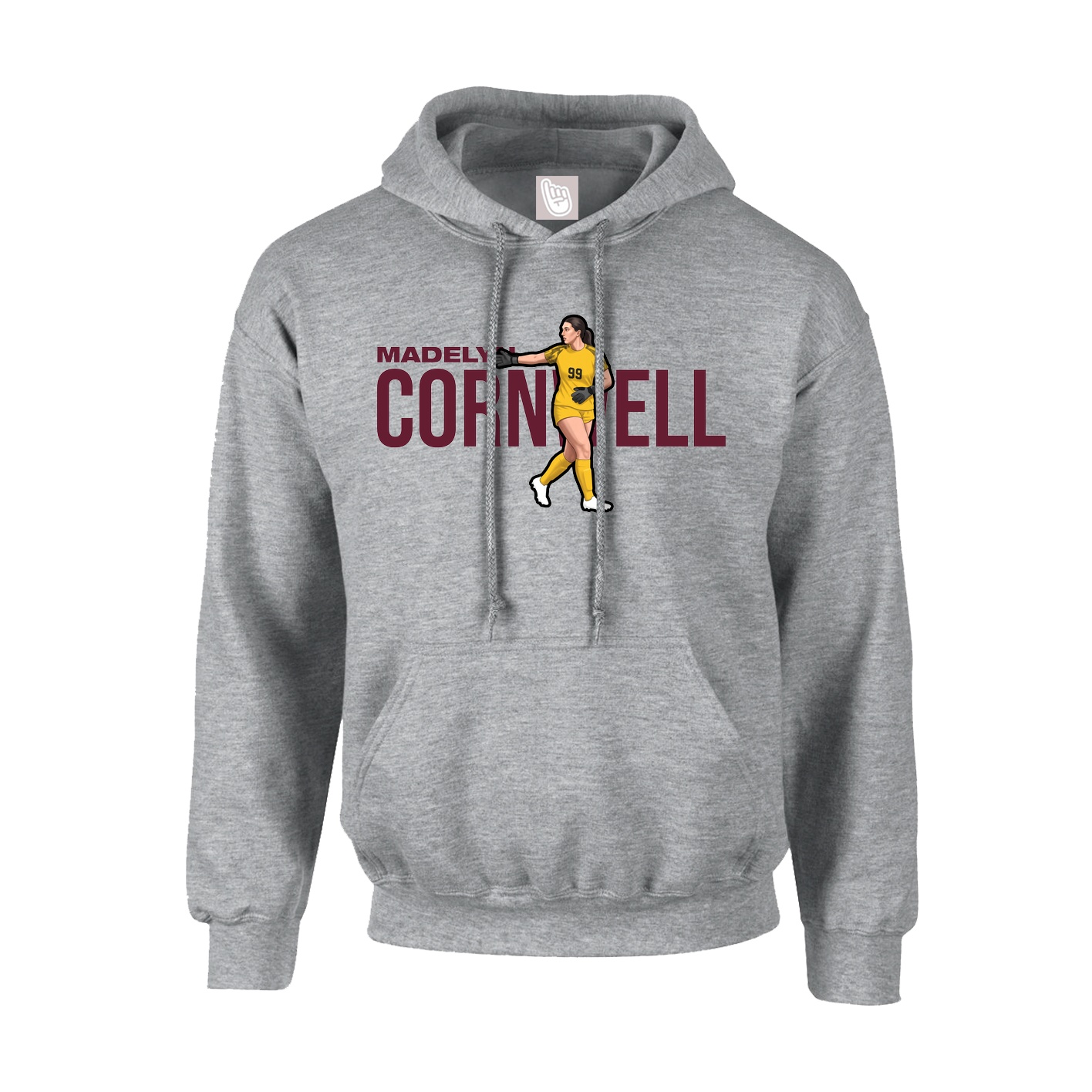 Youth Hoodie — Player Name in Grey