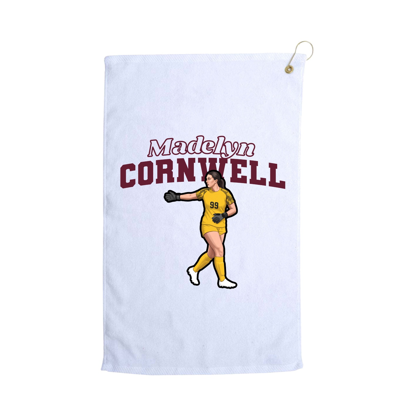Golf Towel — Name Arch in White