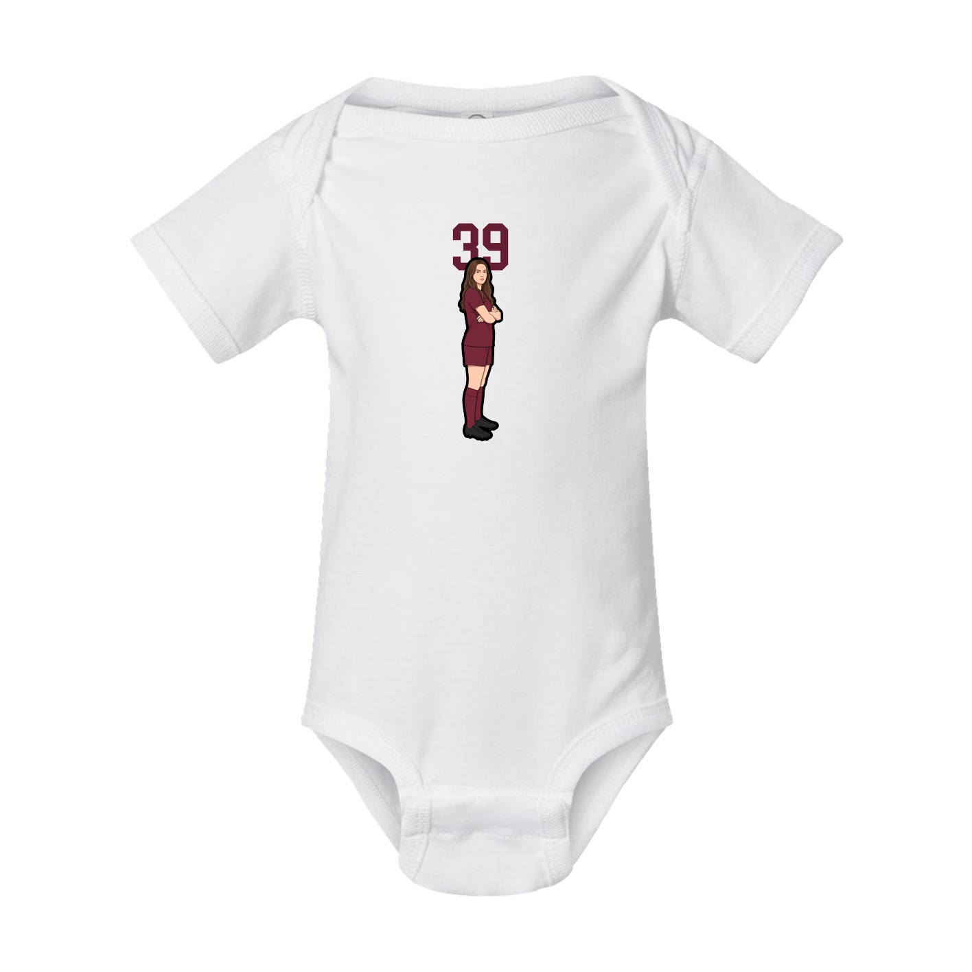 Baby Onesie — Number Top in White