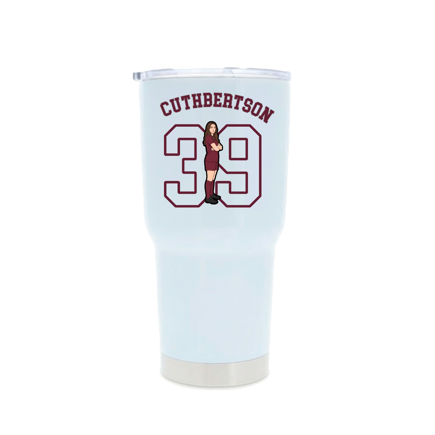 30oz Stainless Steel Tumbler — Shirsey Arch in White
