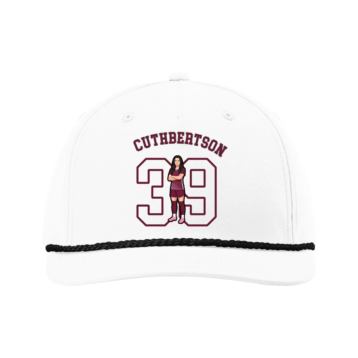 Five-Panel Classic Rope Cap — Shirsey Arch in White