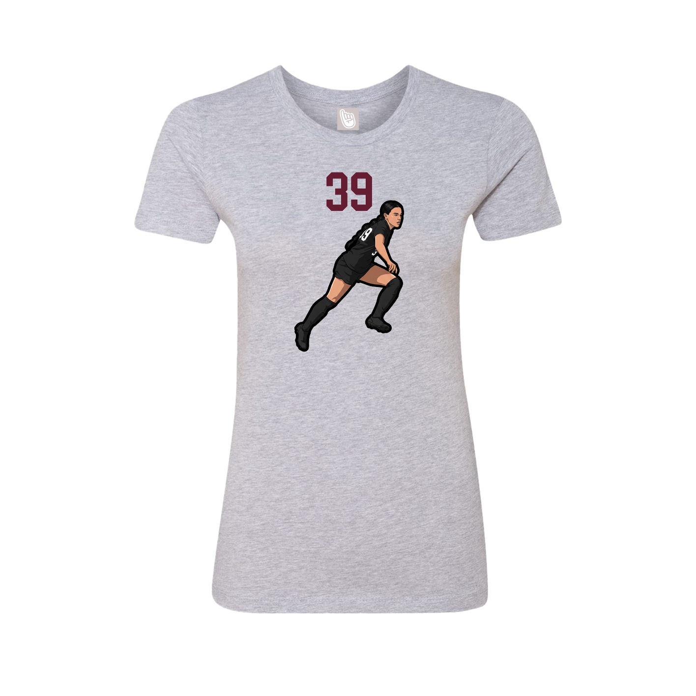 Fitted Women's Tee — Number Top in Grey