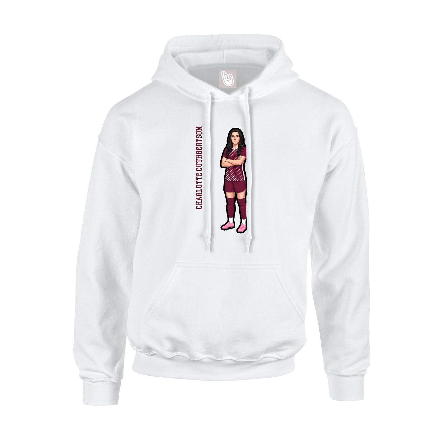 Hoodie — Name Vertical in White