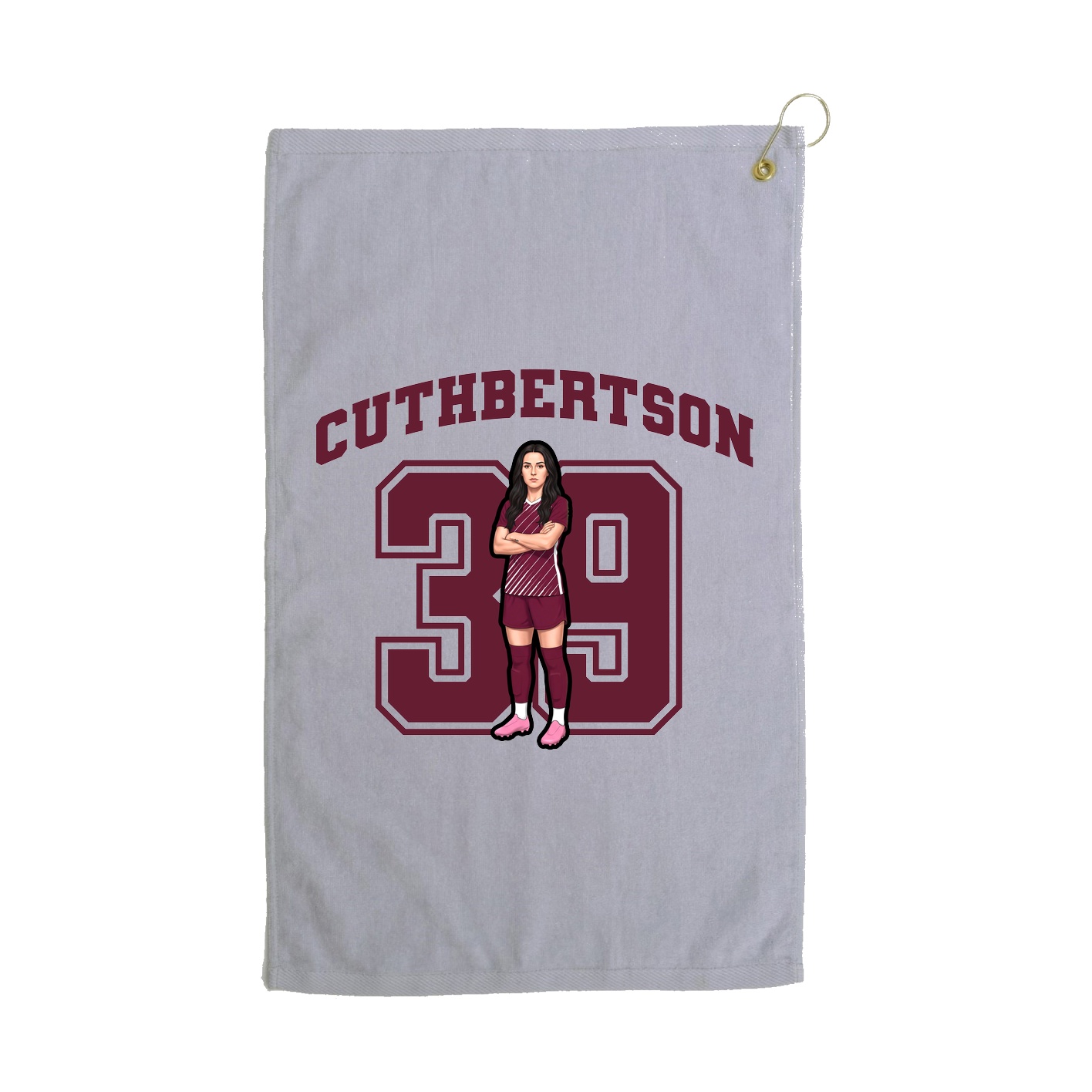 Golf Towel — Number in Grey
