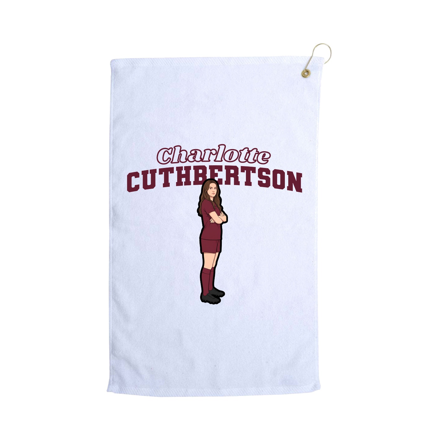 Golf Towel — Name Arch in White