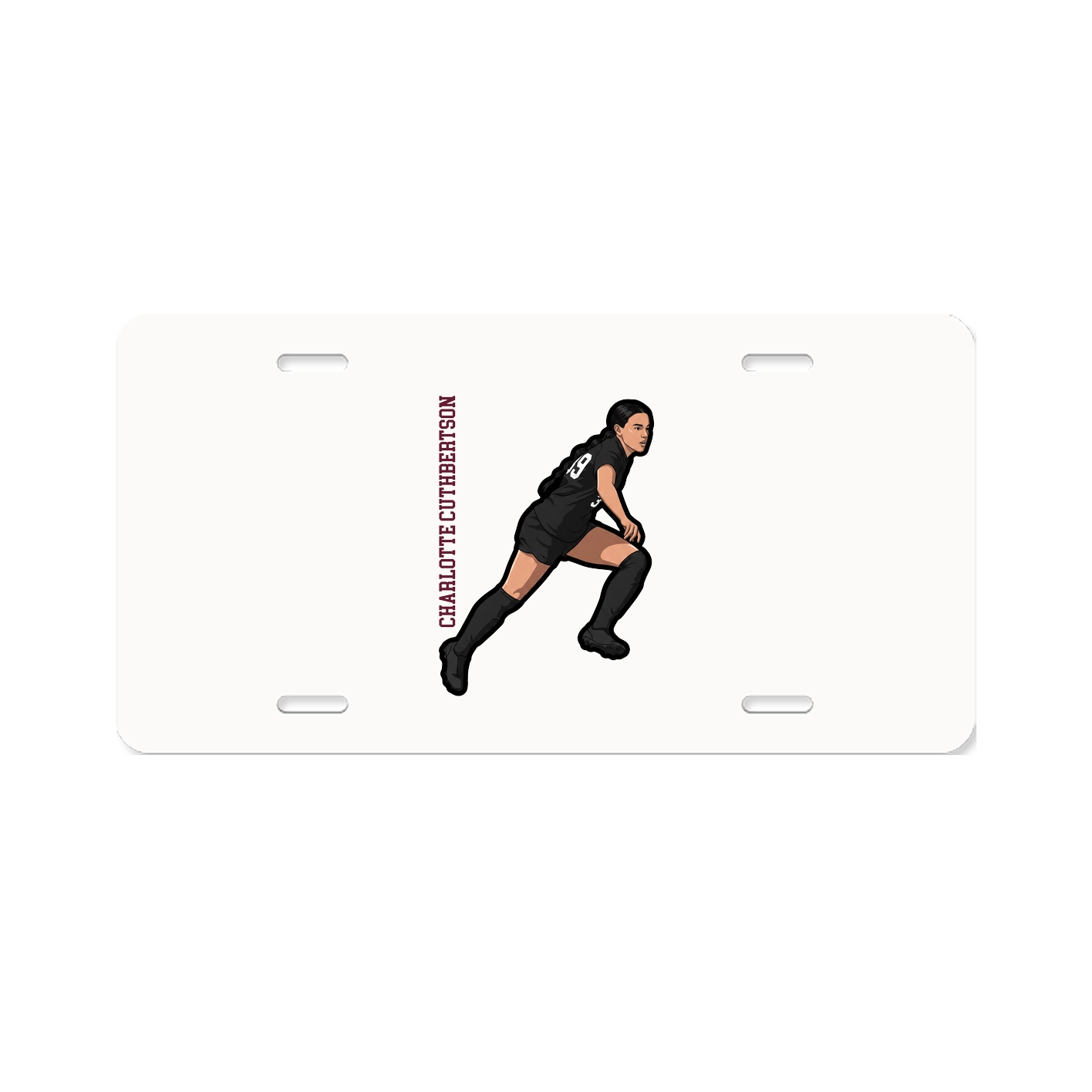License Plate — Name Vertical in Classic