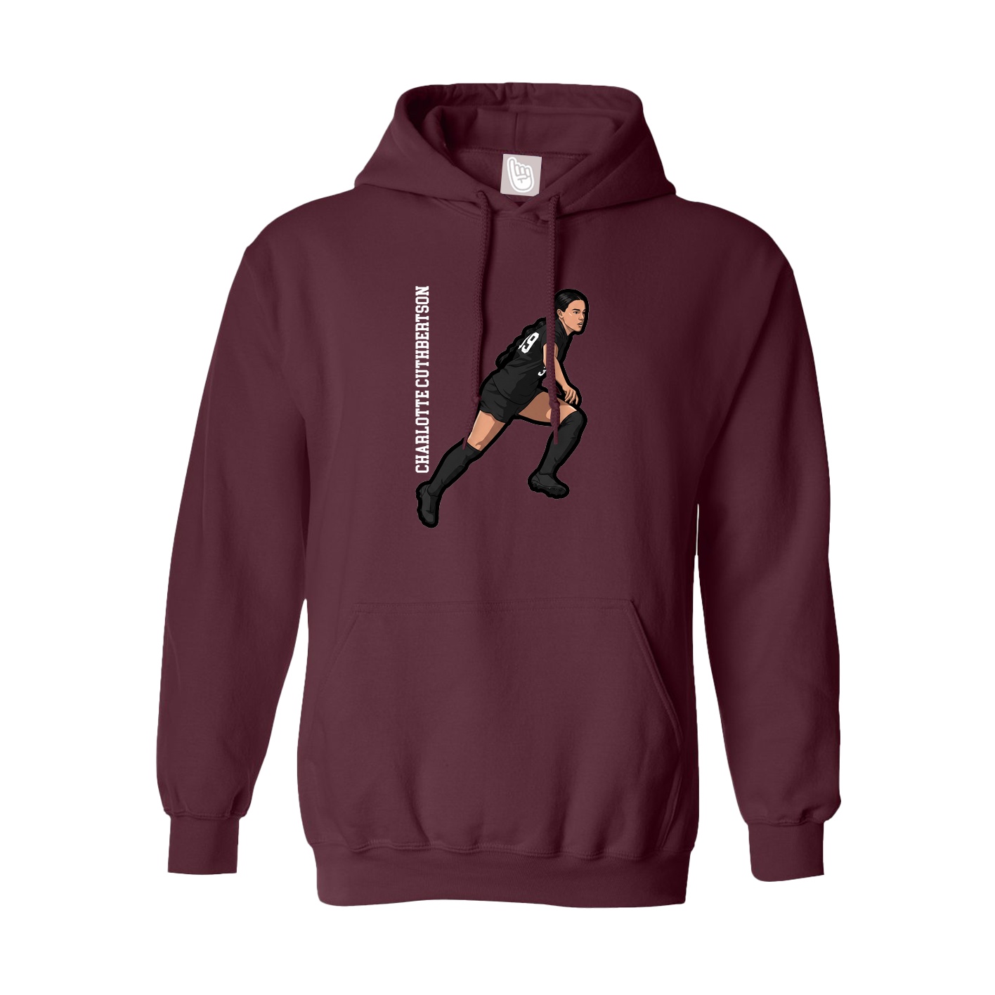 Youth Hoodie — Name Vertical in Maroon