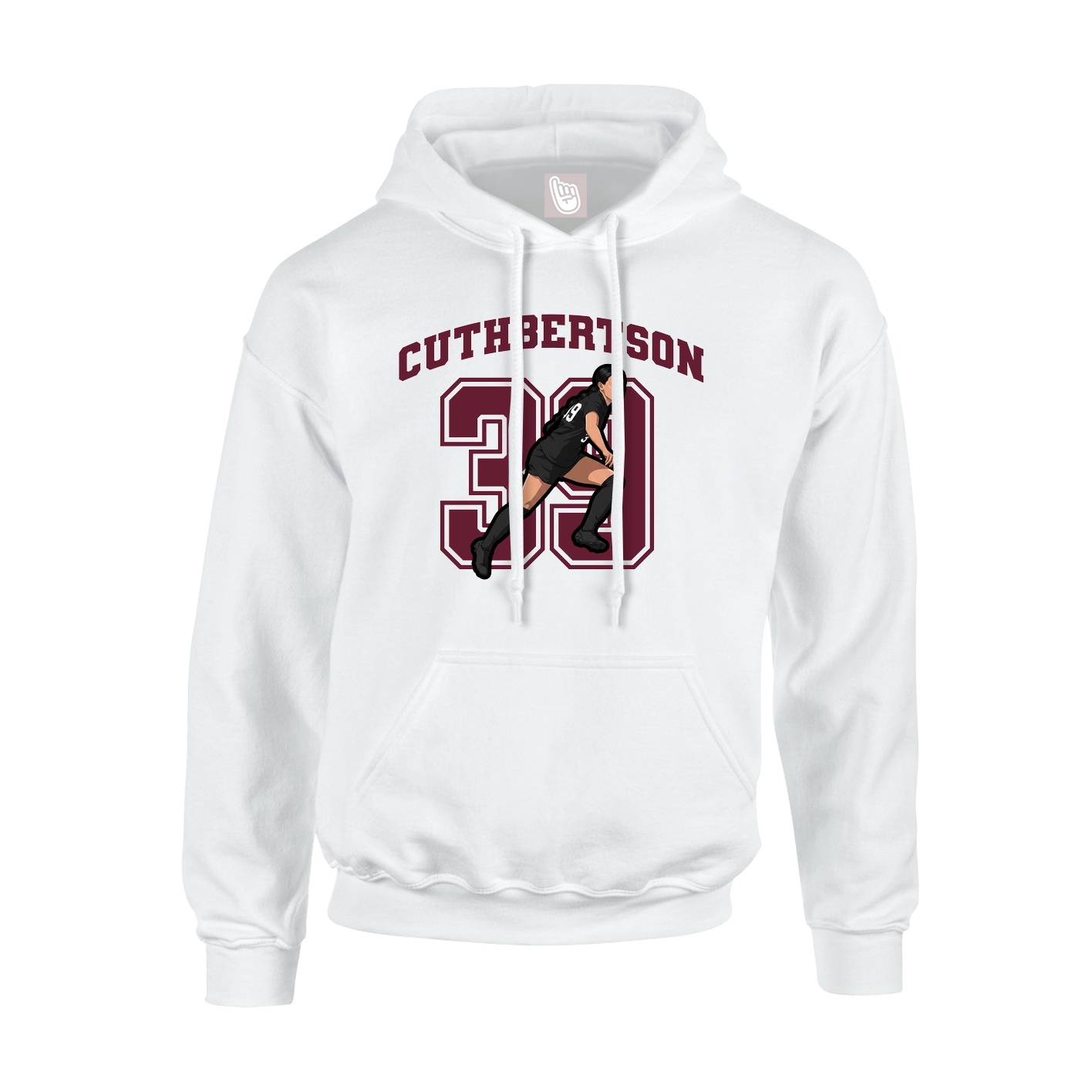 Youth Hoodie — Number in White