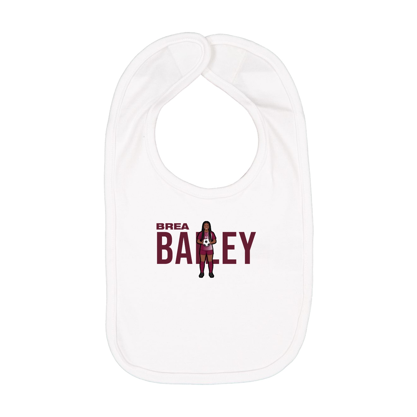 Infant Bib — Player Name in White
