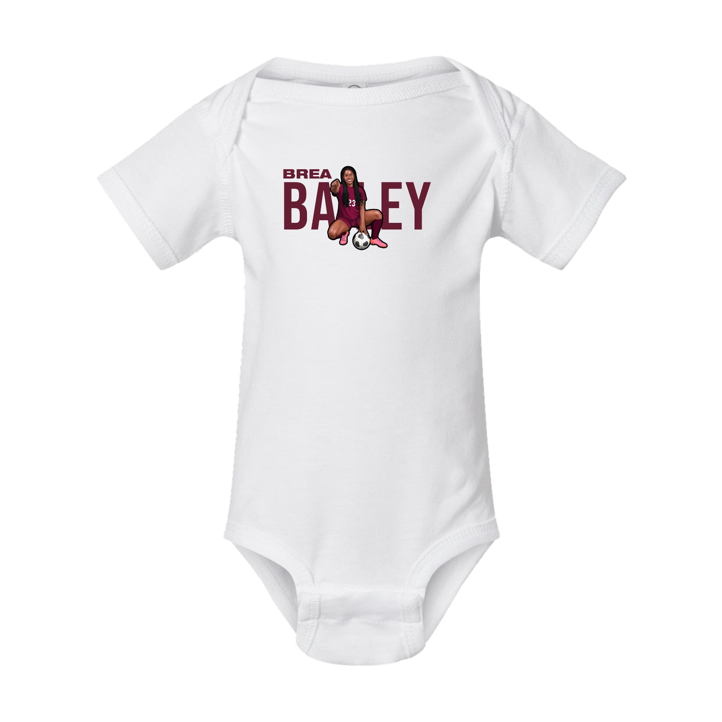 Baby Onesie — Player Name in White