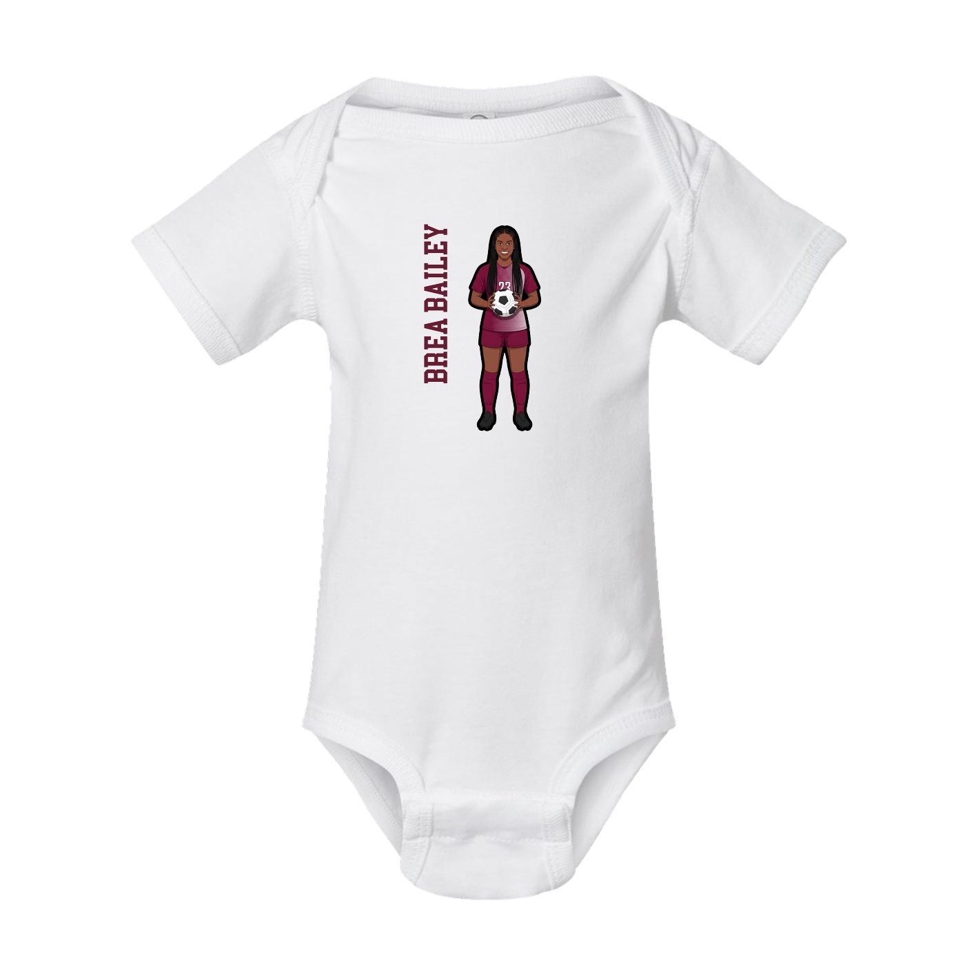 Baby Onesie — Name Vertical in White