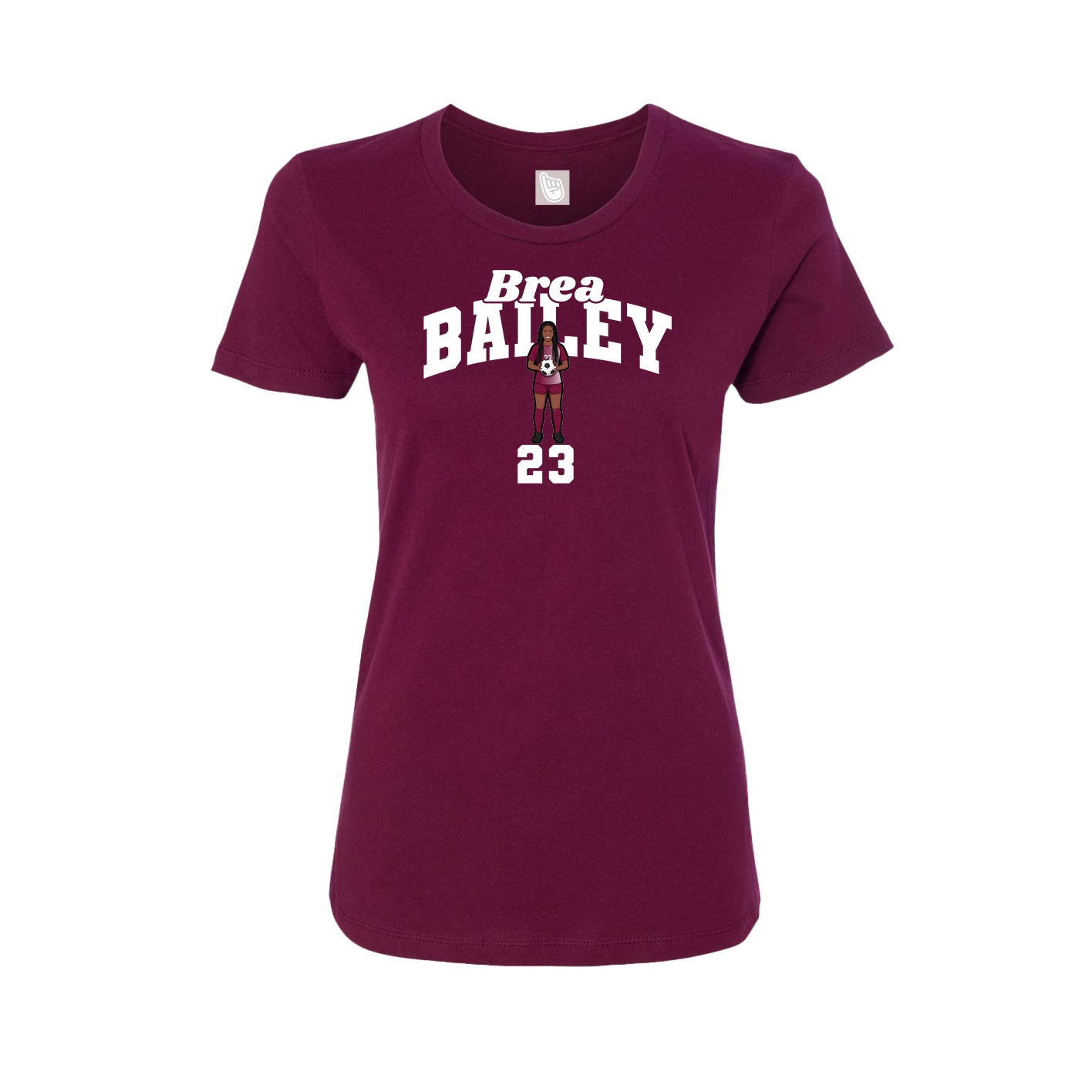 Fitted Women's Tee — Signature Arch in Maroon