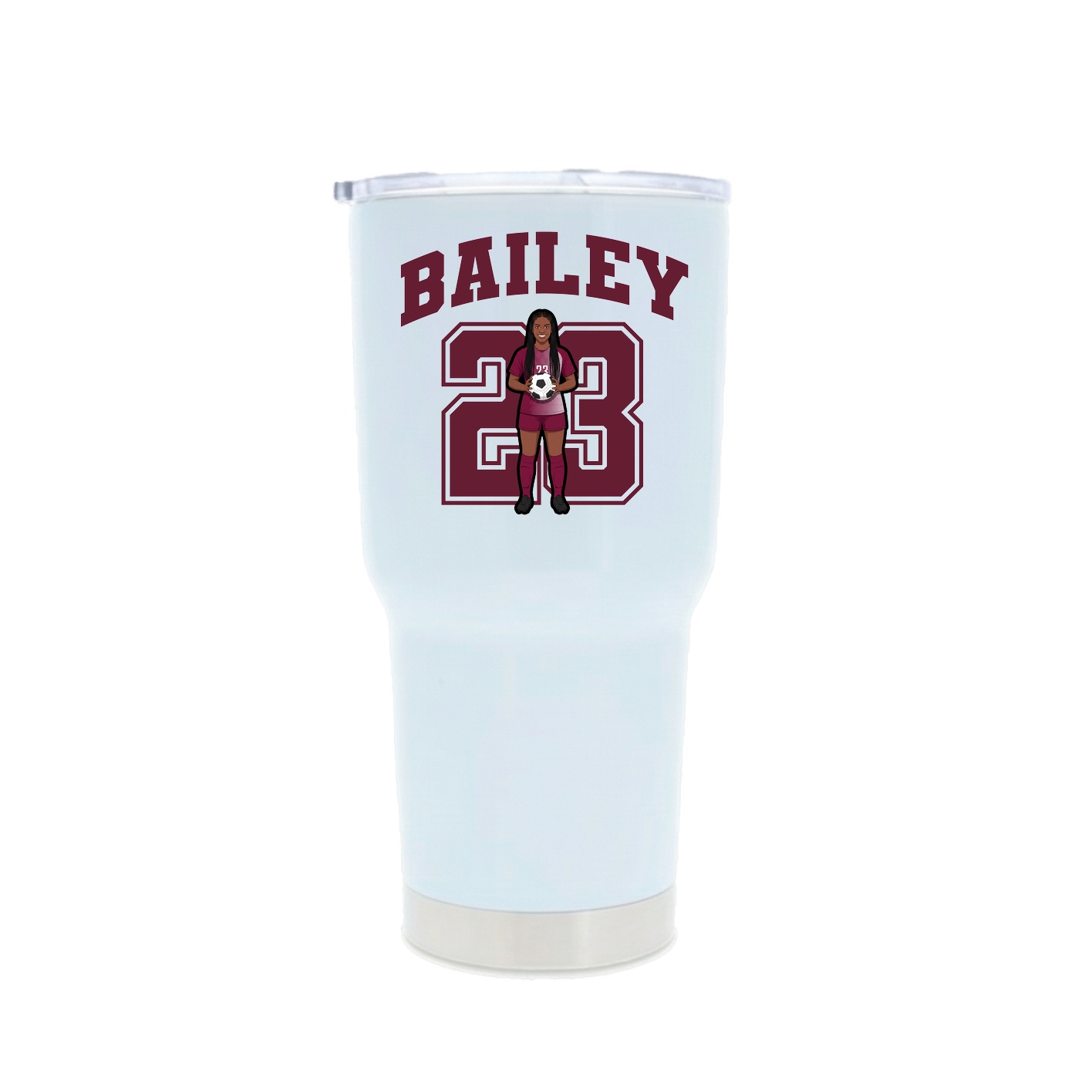 30oz Stainless Steel Tumbler — Number in White