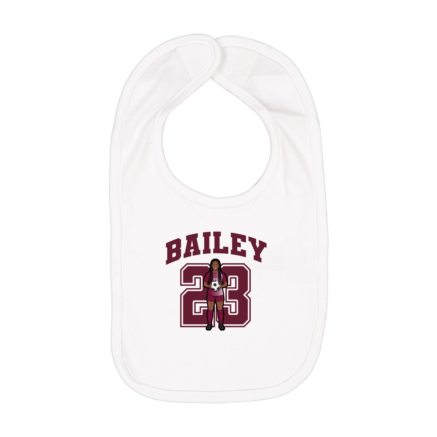Infant Bib — Number in White