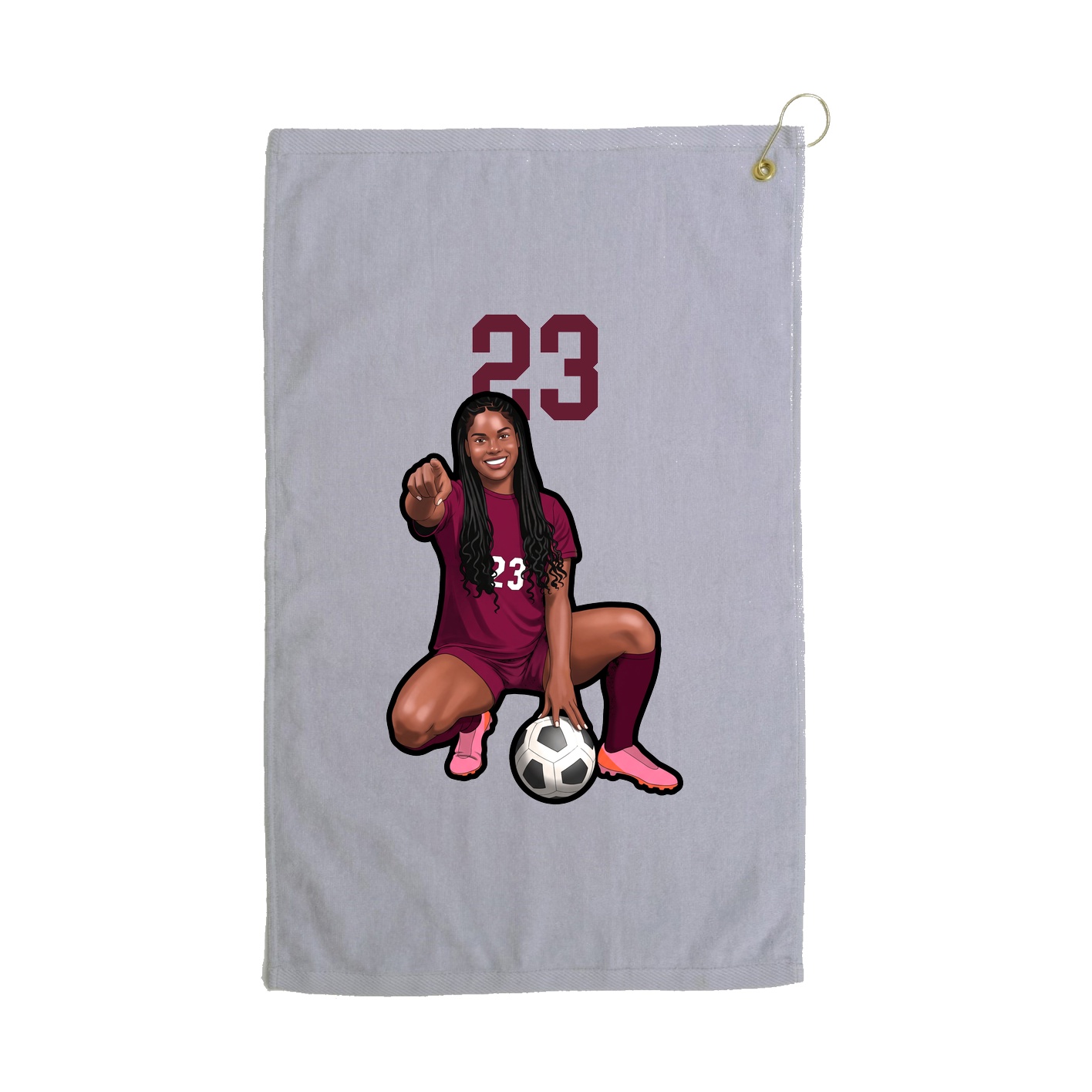 Golf Towel — Number Top in Grey
