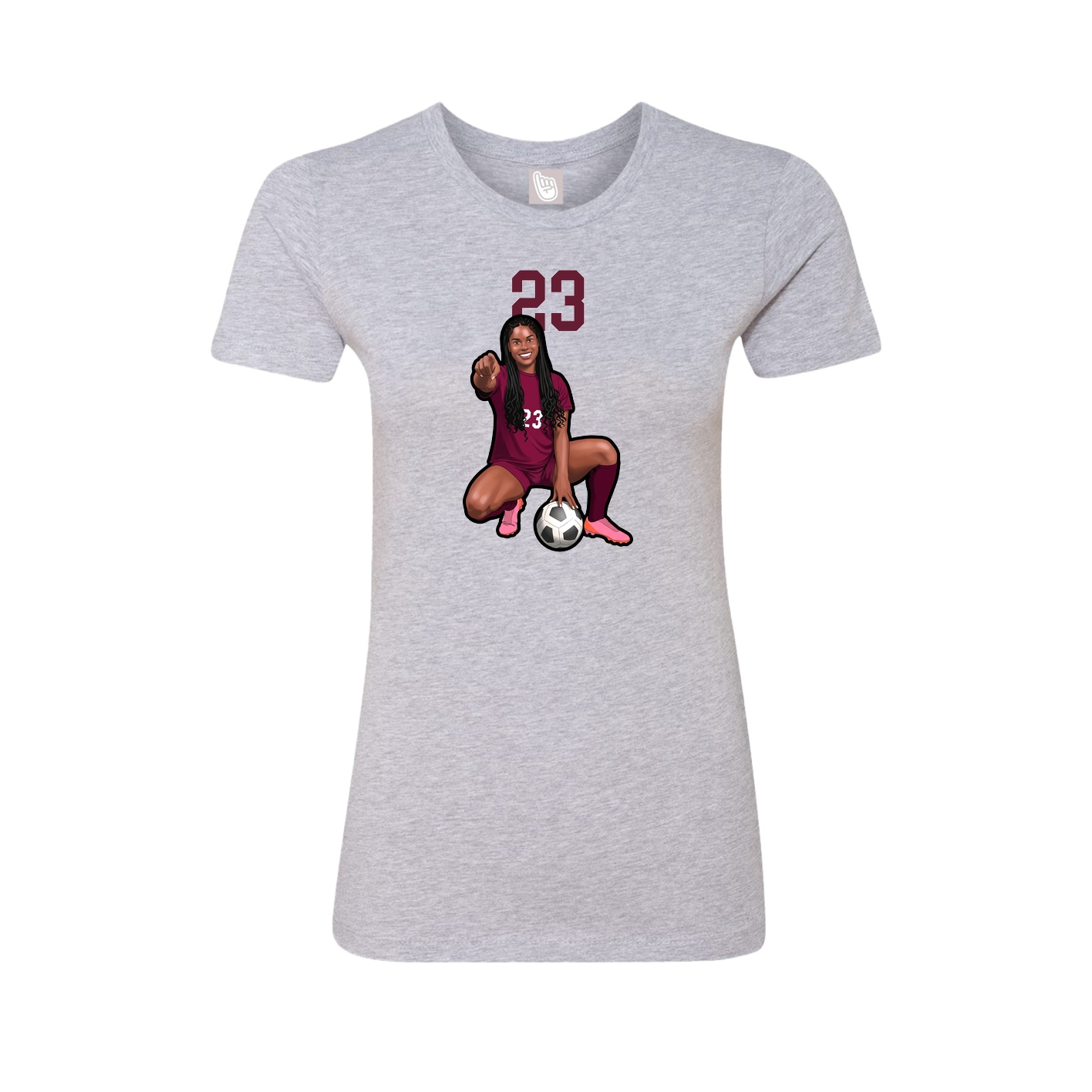 Fitted Women's Tee — Number Top in Grey