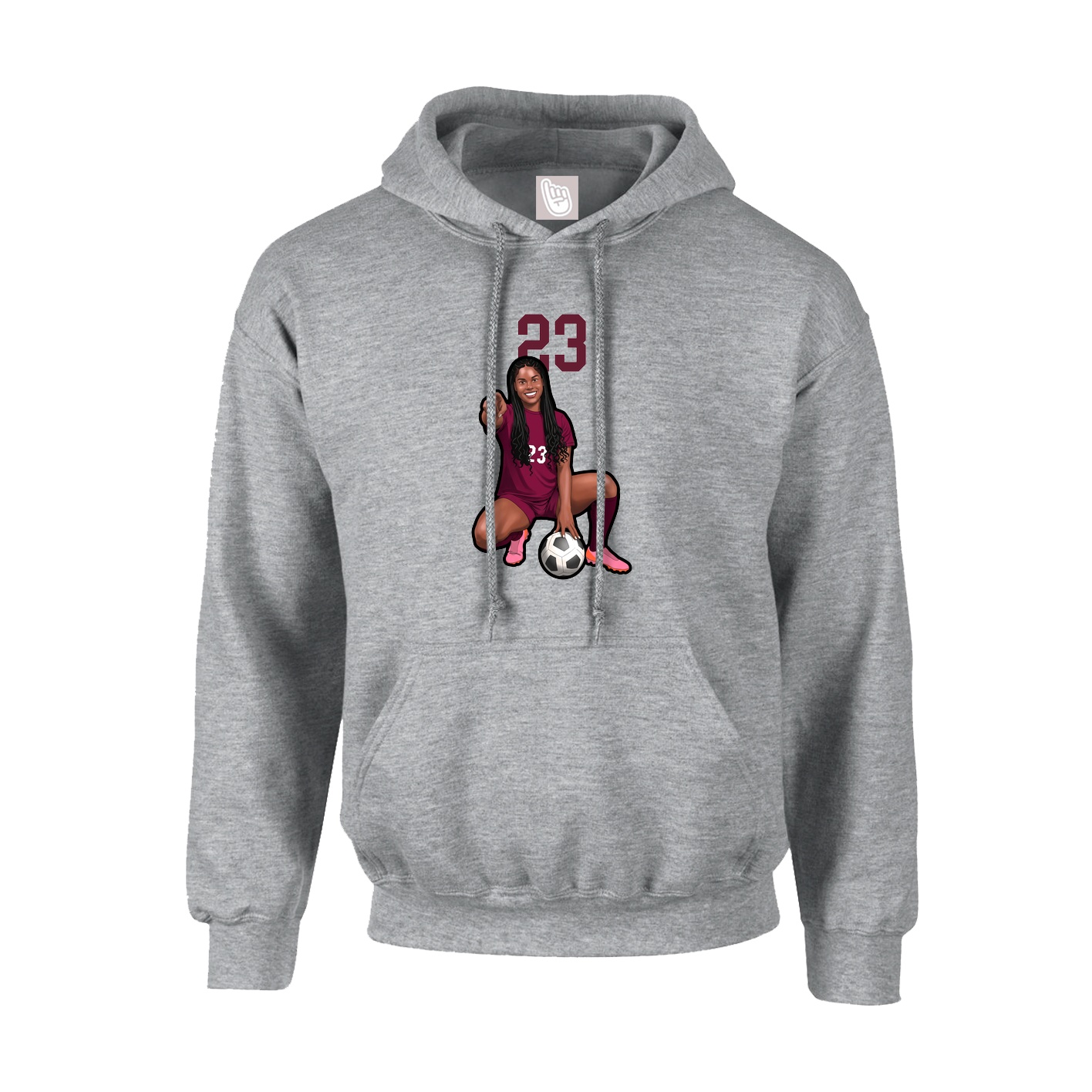 Hoodie — Number Top in Grey