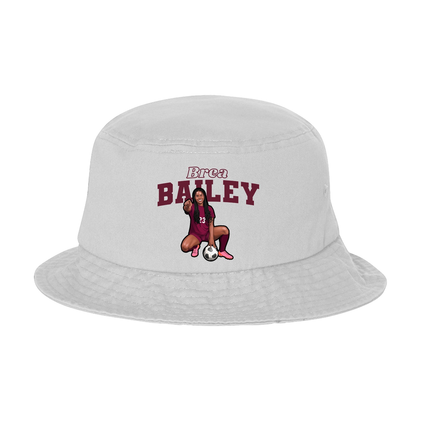 Bucket Cap — Name Arch in White
