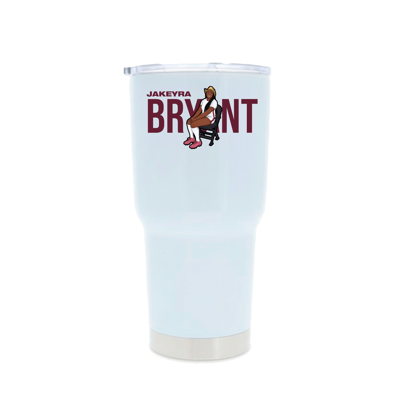 30oz Stainless Steel Tumbler — Player Name in White