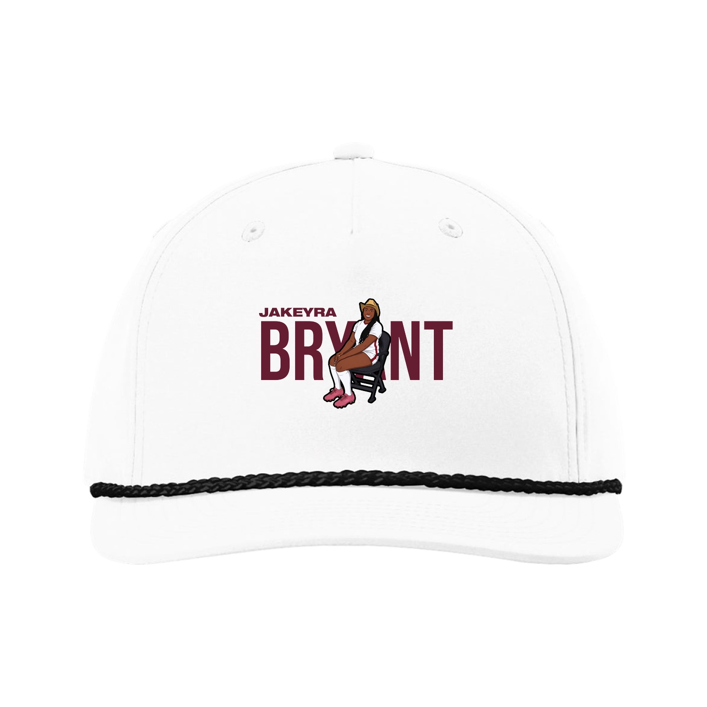 Five-Panel Classic Rope Cap — Player Name in White