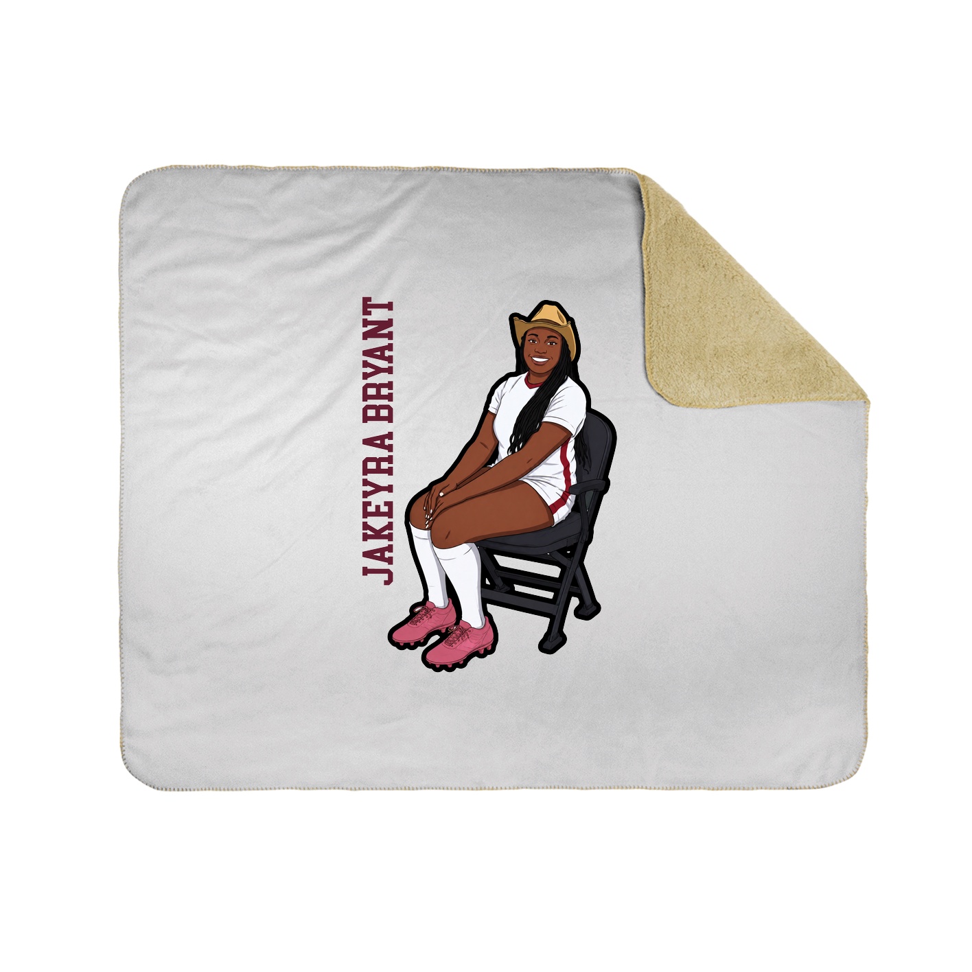 Throw Blanket — Name Vertical in White