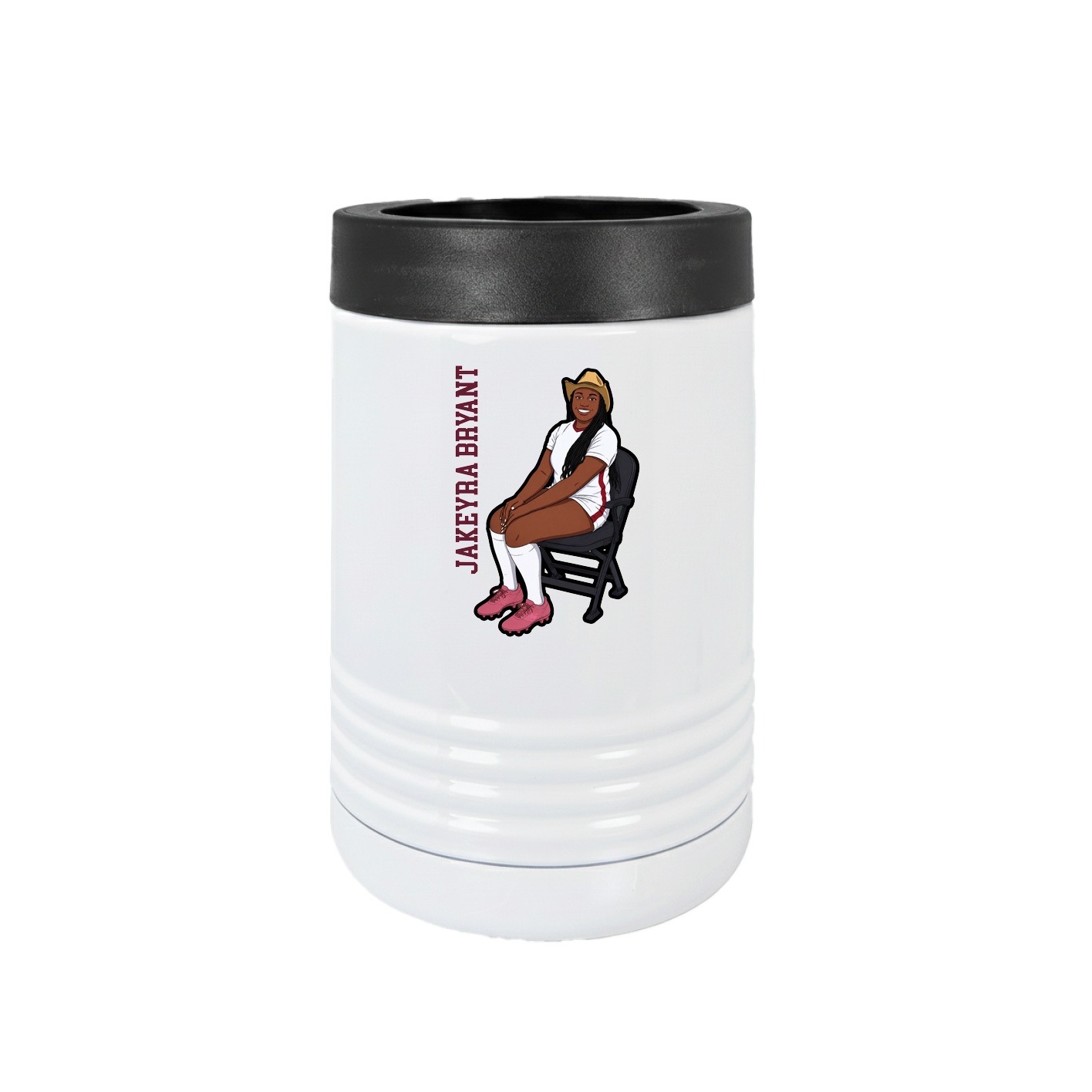 Beverage Holder — Name Vertical in White