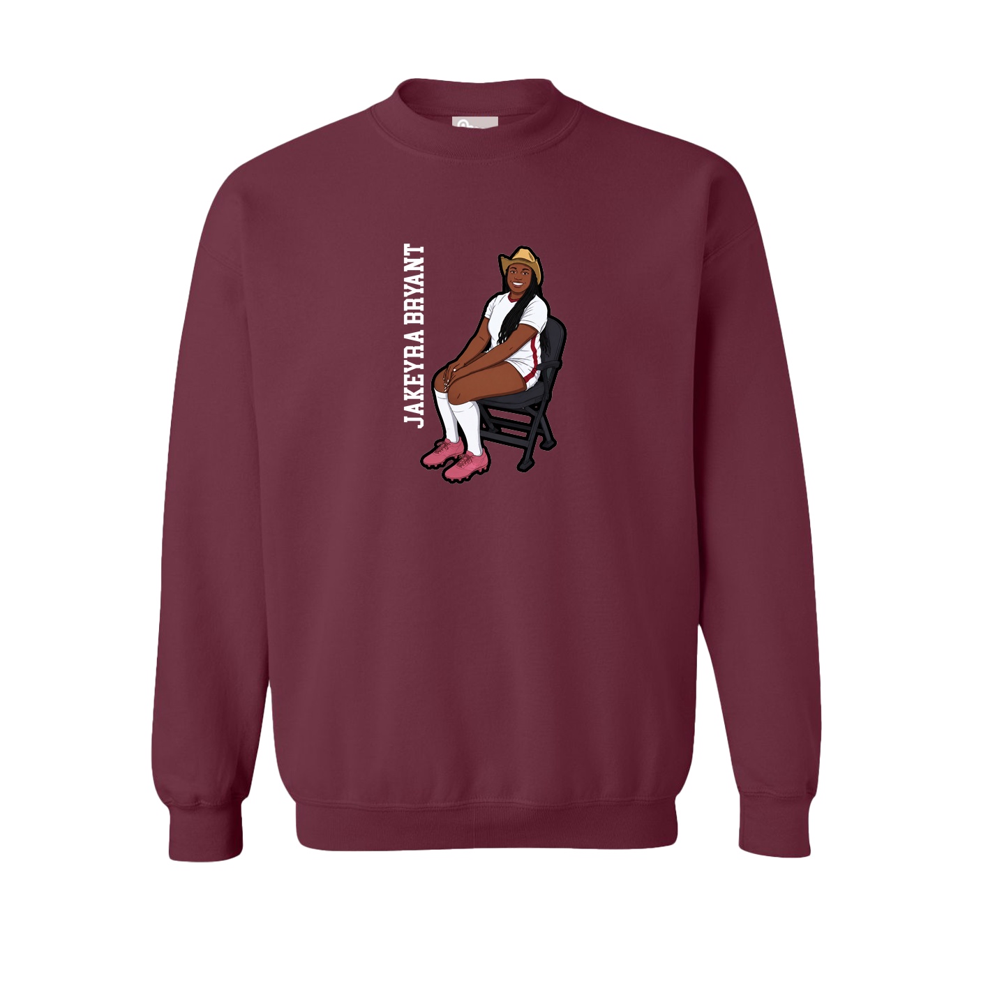 Fleece Crew — Name Vertical in Maroon