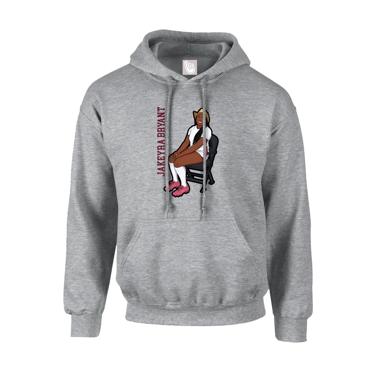 Youth Hoodie — Name Vertical in Grey