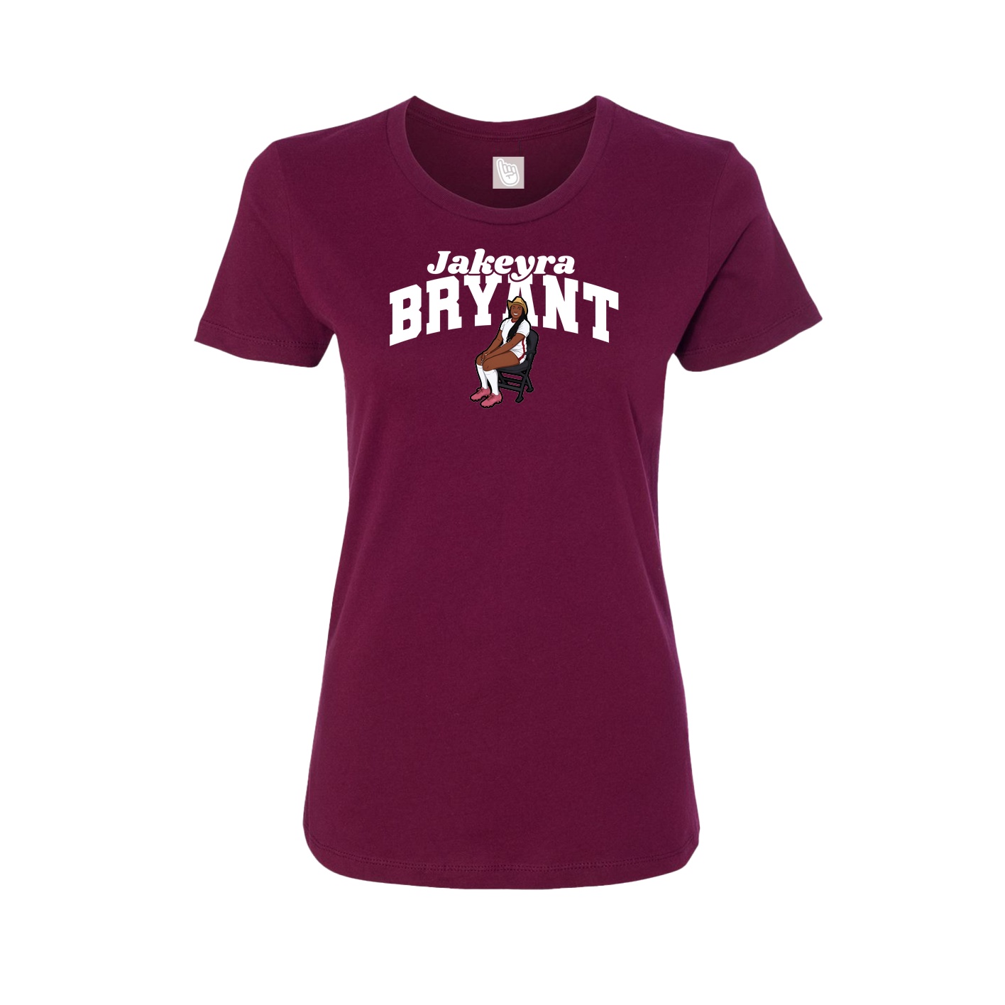Fitted Women's Tee — Signature Arch in Maroon