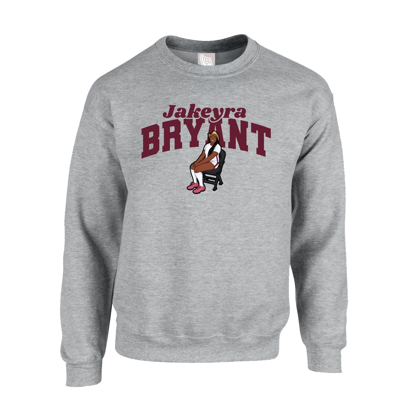 Fleece Crew — Signature Arch in Grey