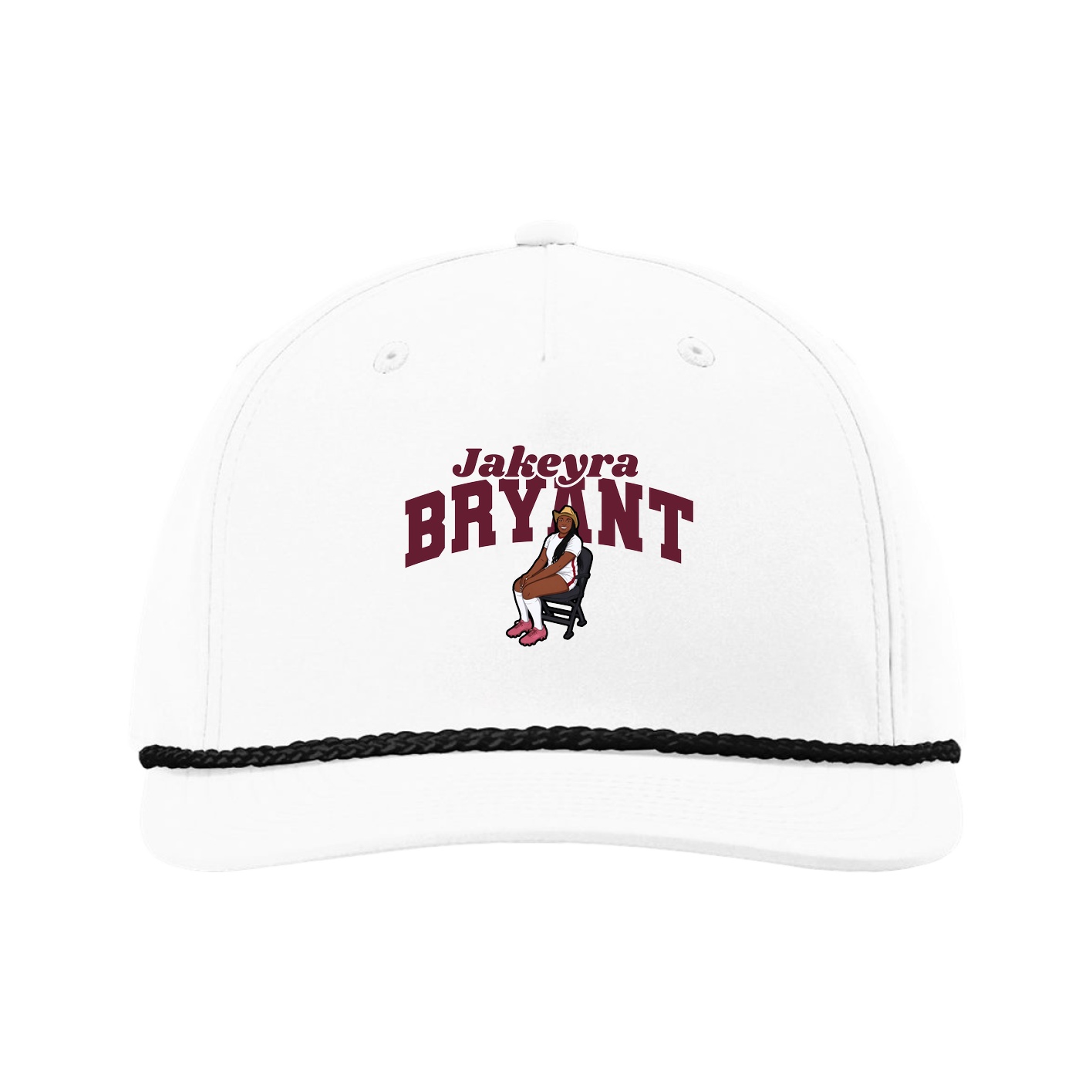 Five-Panel Classic Rope Cap — Signature Arch in White