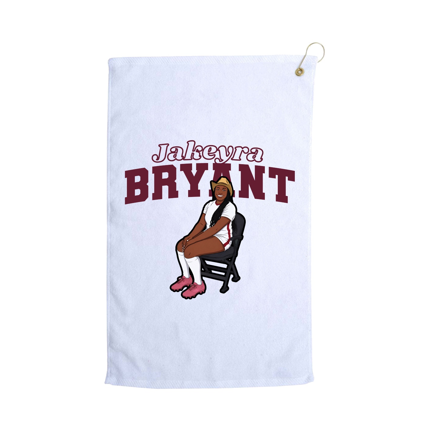 Golf Towel — Name Arch in White