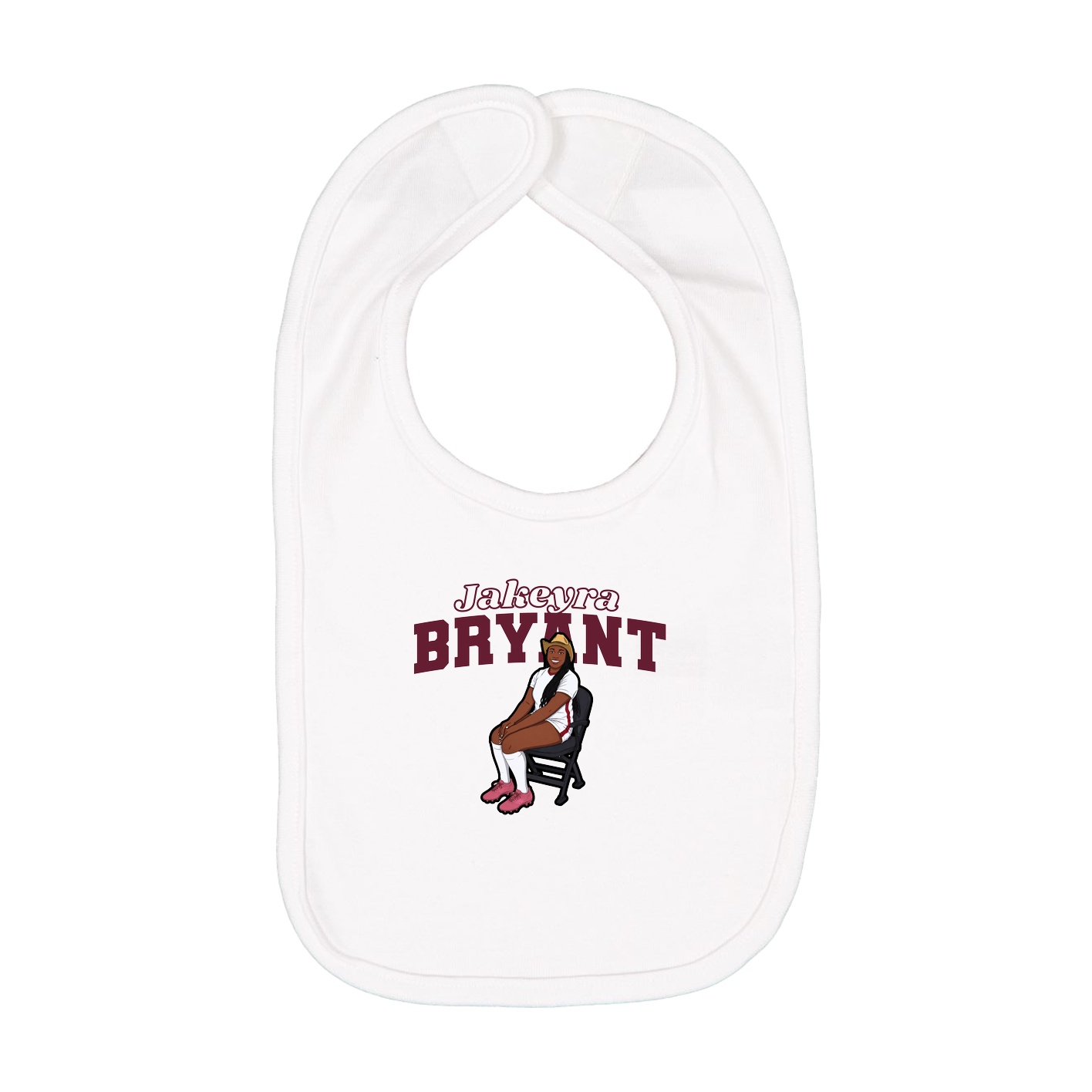 Infant Bib — Name Arch in White