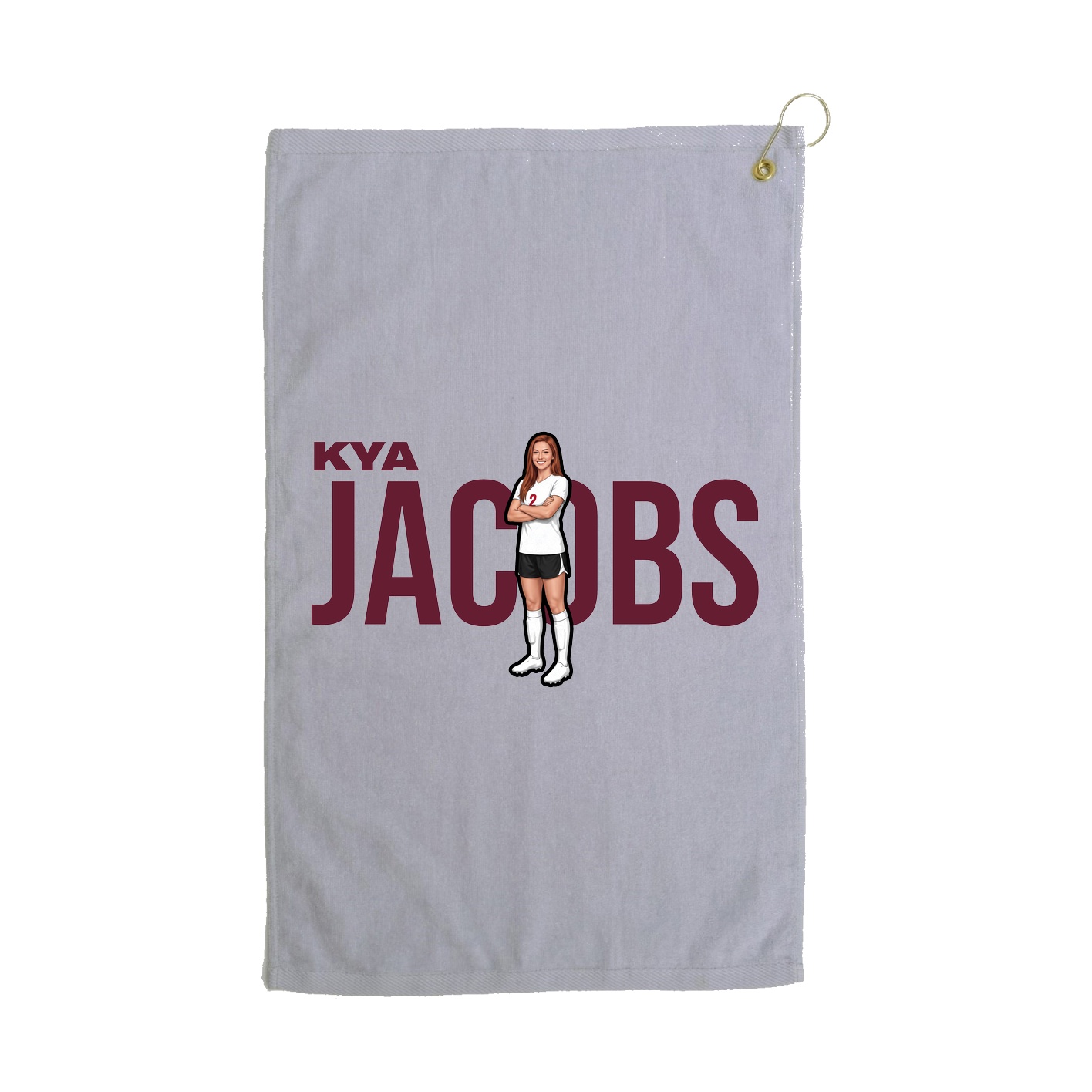 Golf Towel — Player Name in Grey