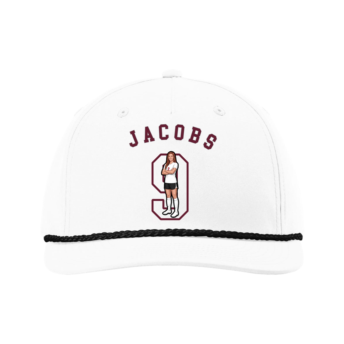 Five-Panel Classic Rope Cap — Shirsey Arch in White