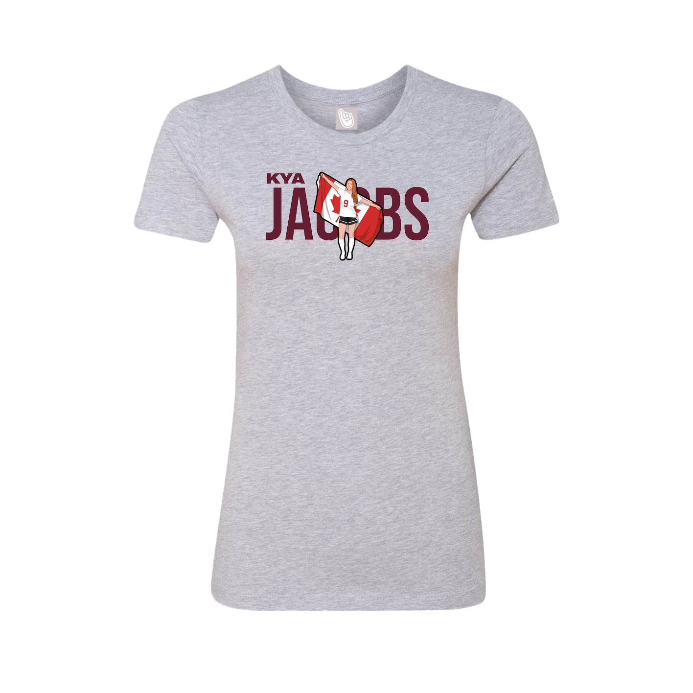 Fitted Women's Tee — Player Name in Grey