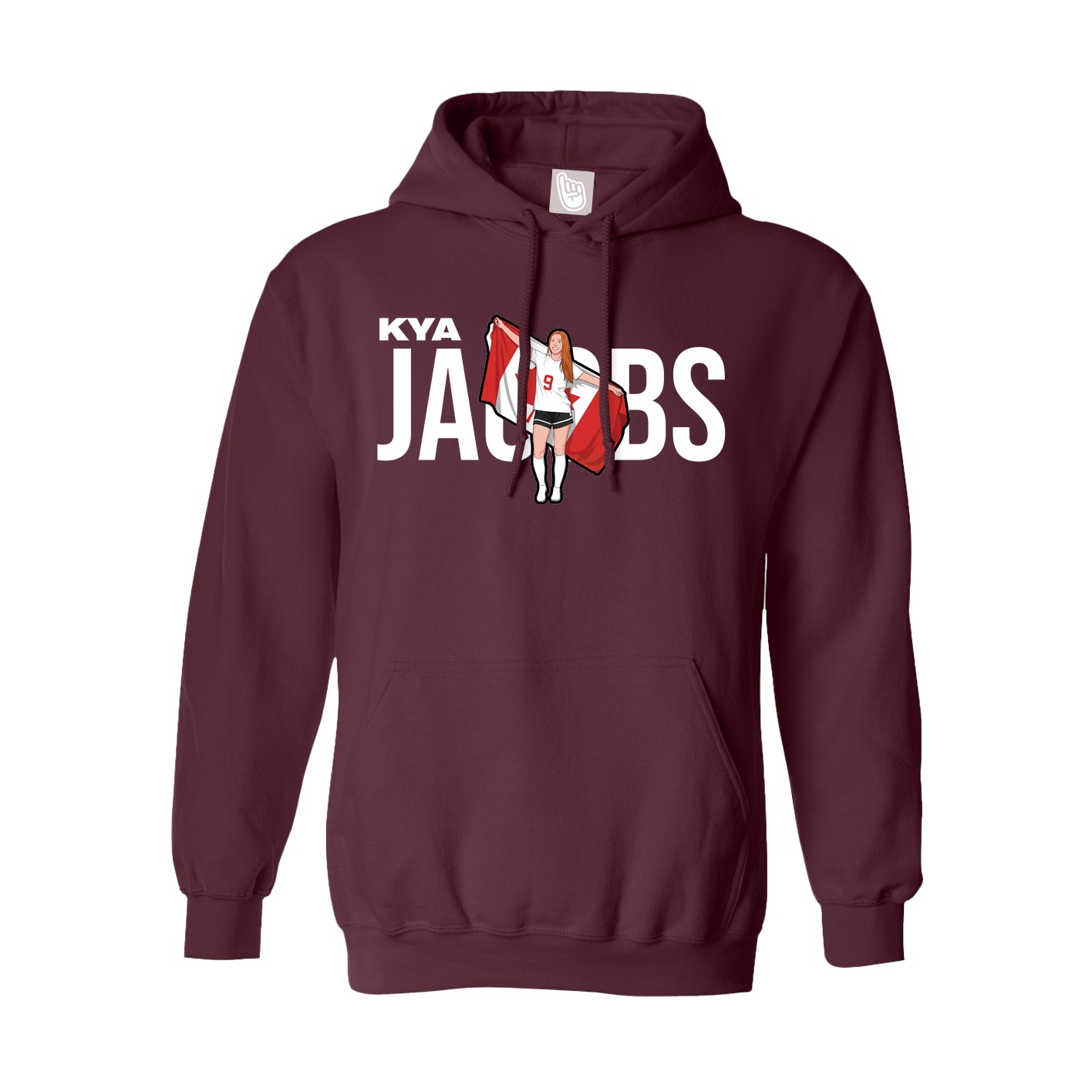 Youth Hoodie — Player Name in Maroon