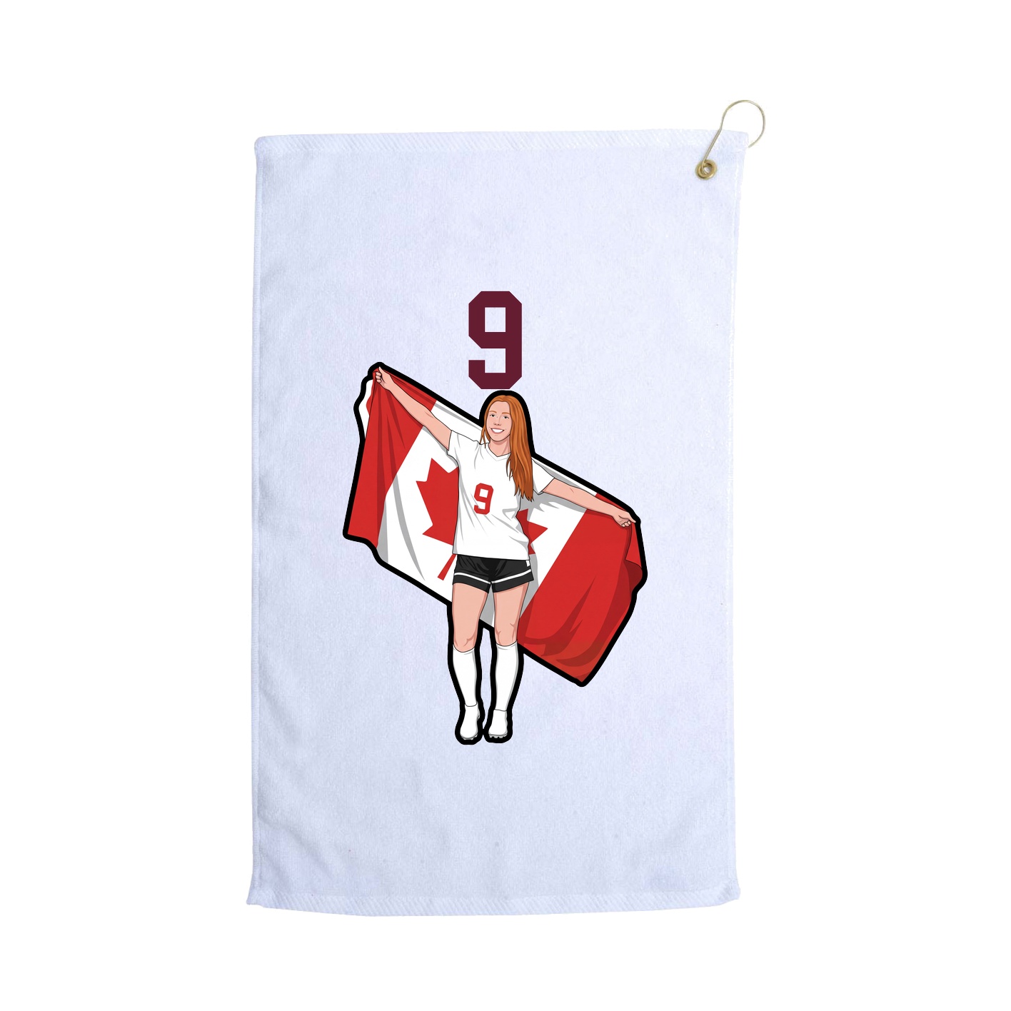 Golf Towel — Number Top in White