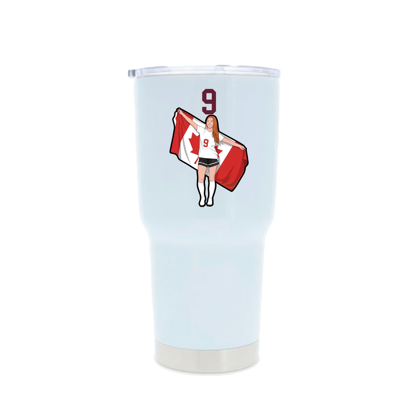 30oz Stainless Steel Tumbler — Number Top in White
