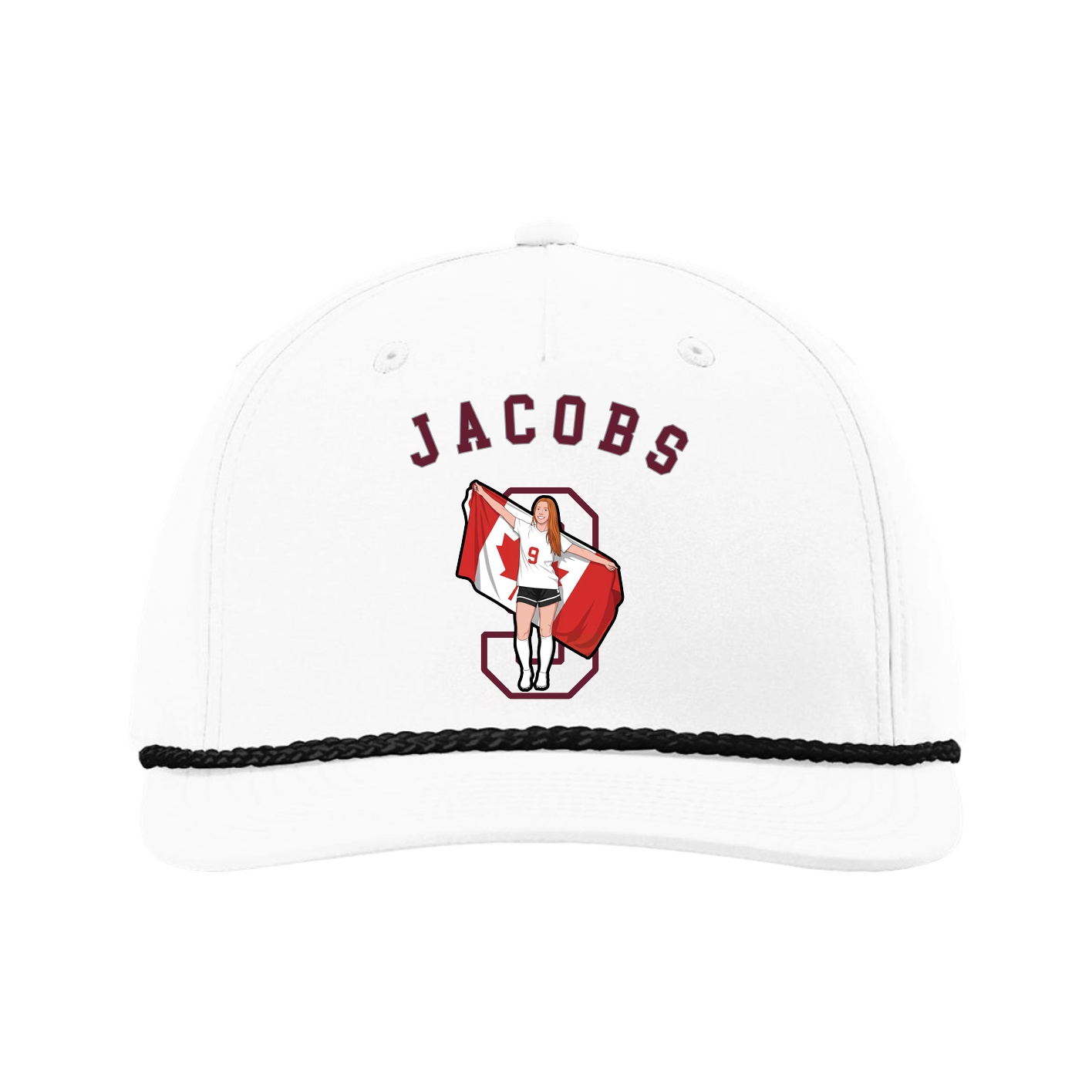 Five-Panel Classic Rope Cap — Shirsey Arch in White