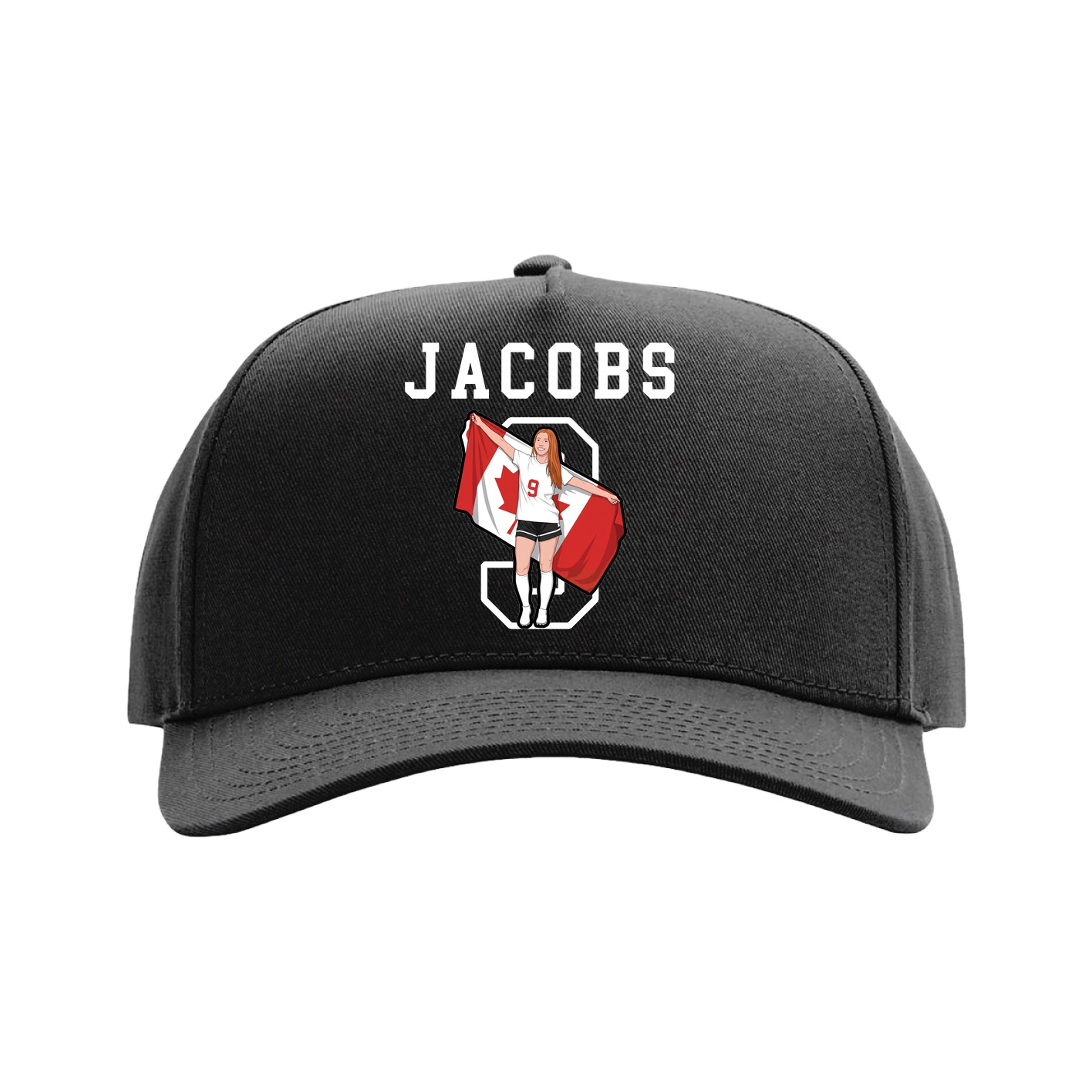 Full Fabric Five-Panel Champ Cap — Shirsey in Black